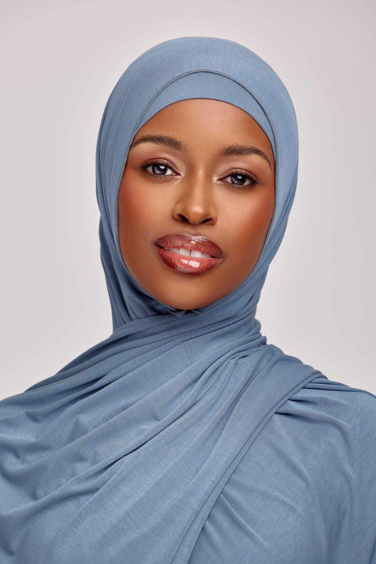 OEKO-TEX™ Bamboo Jersey Hijab Set - Midnight Meadow