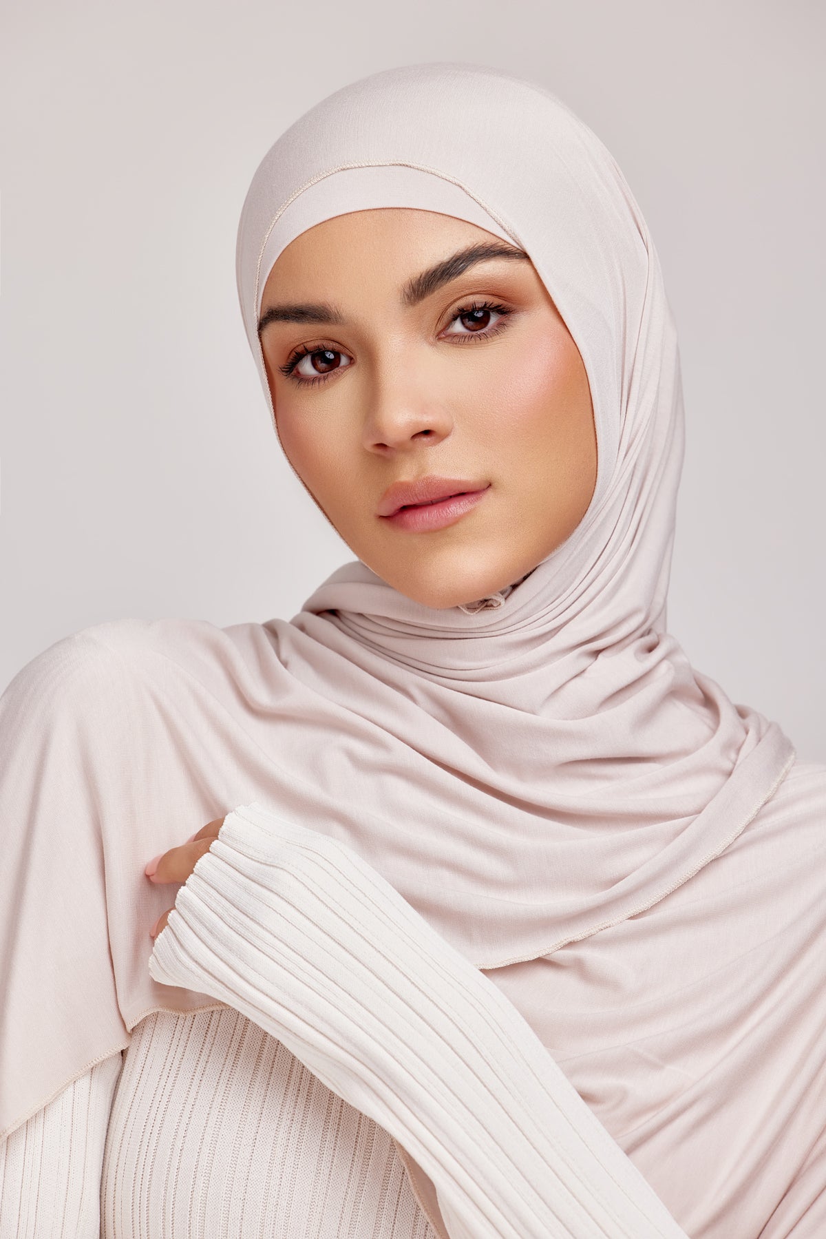 OEKO-TEX™ Bamboo Jersey Hijab Set - Blush Stone