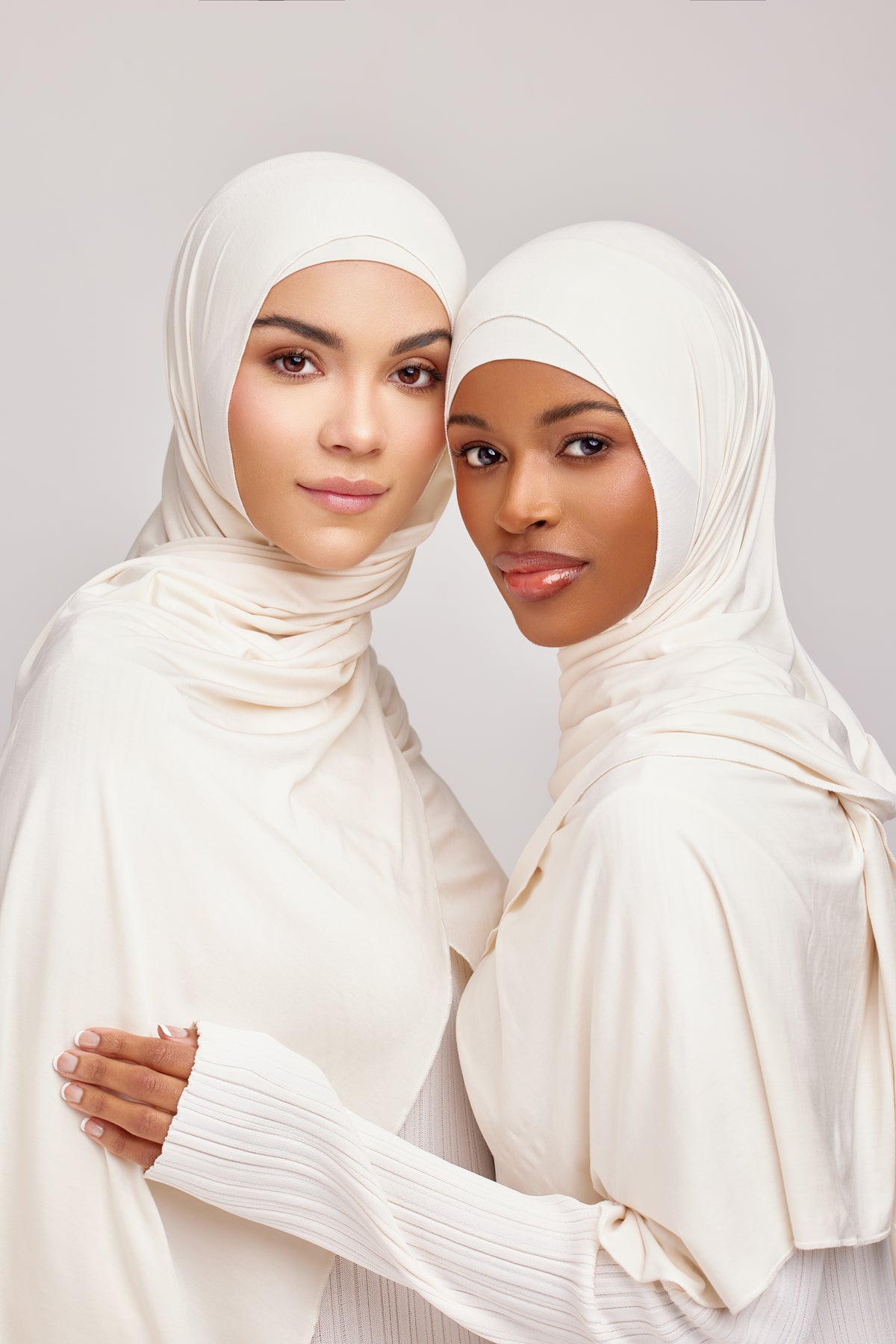 OEKO-TEX™ Bamboo Jersey Hijab Set - Creamy Ivory