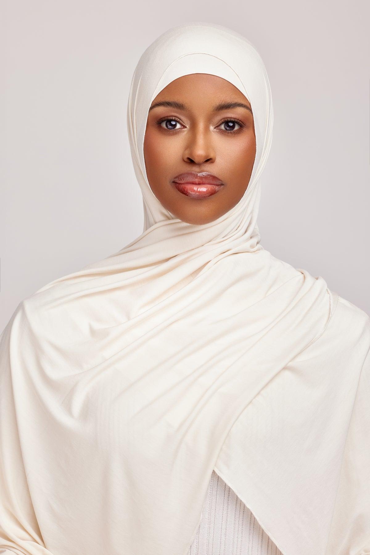 OEKO-TEX™ Bamboo Jersey Hijab Set - Creamy Ivory – Zahraa The Label