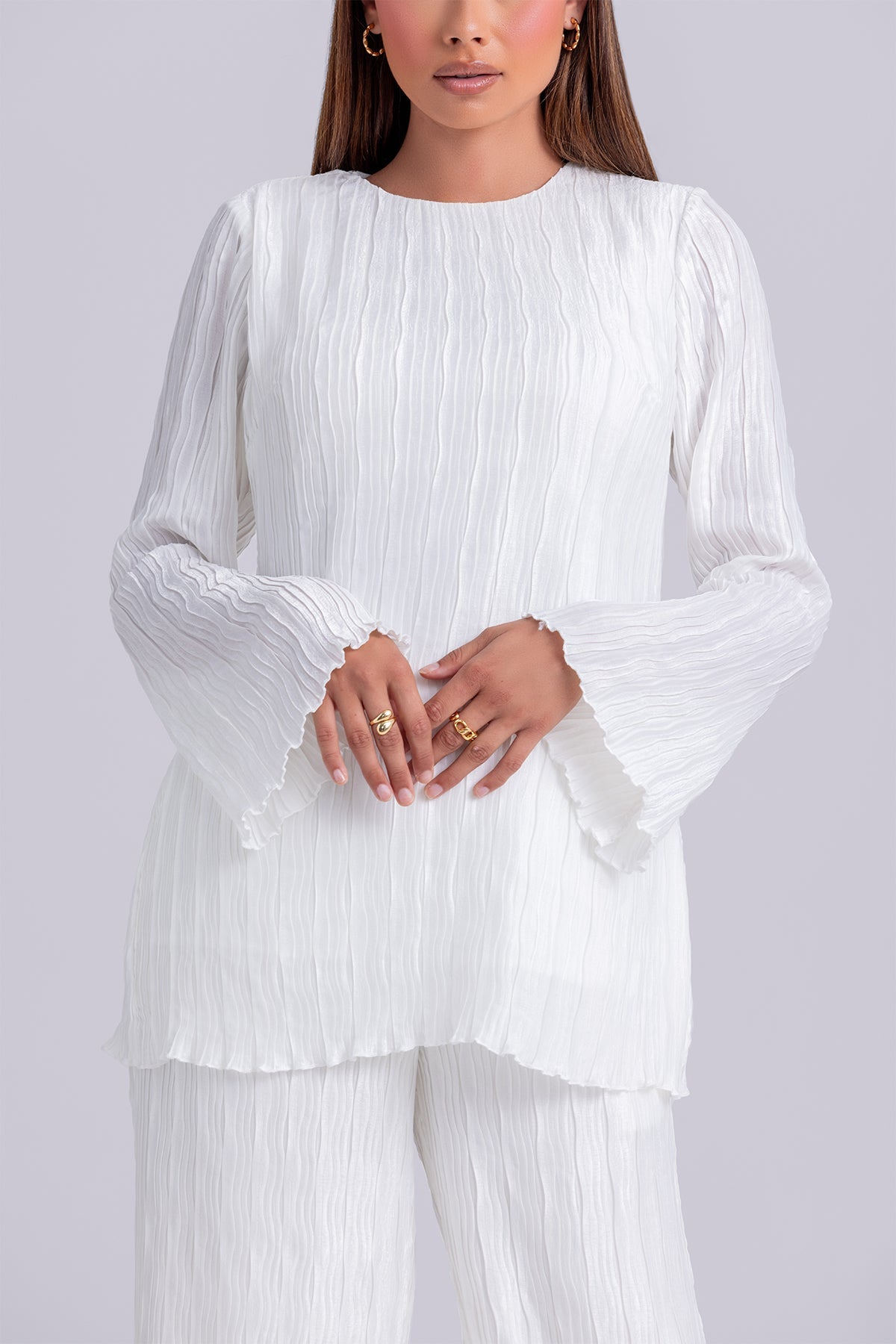 Hanadi Two Piece Matching Set- White – Zahraa The Label