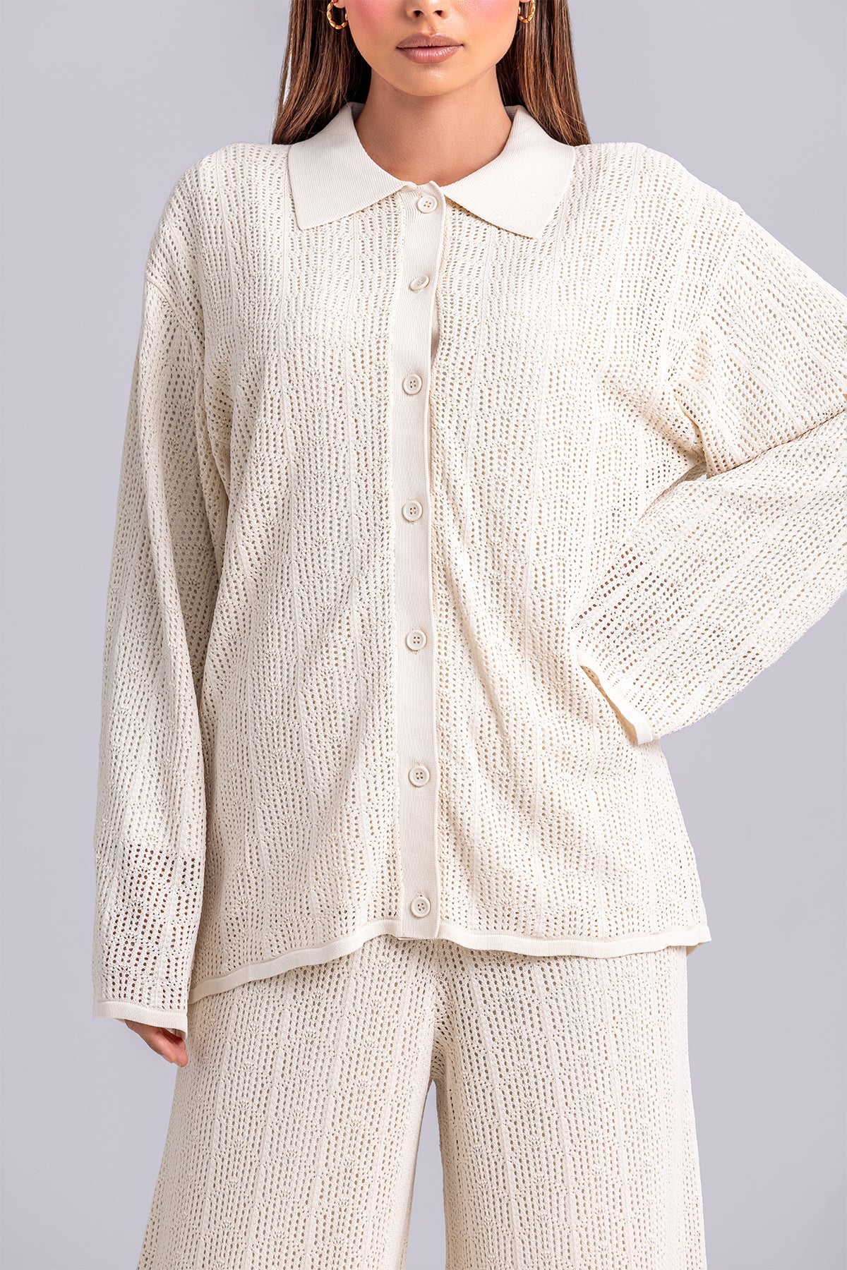 Dina Crochet Top & Pant Set- Oatmeal – Zahraa The Label Dina Crochet Top & Pant Set- Oatmeal – Zahraa The Label