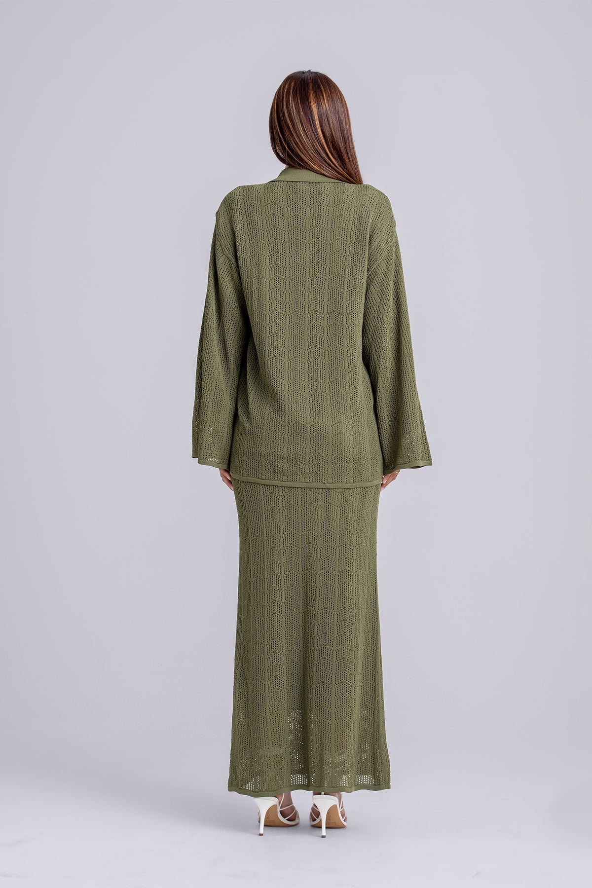 Oula Crochet Top & Maxi Skirt Set- Olive – Zahraa The Label