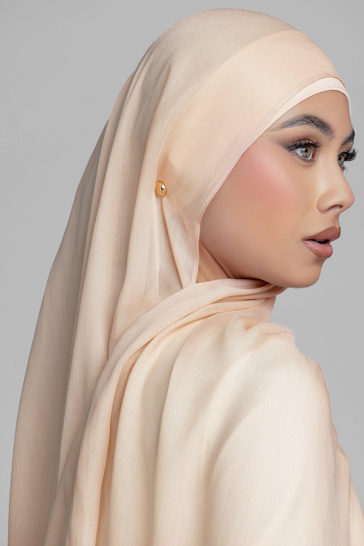 Modal Matching Hijab Set- Apricot Ice