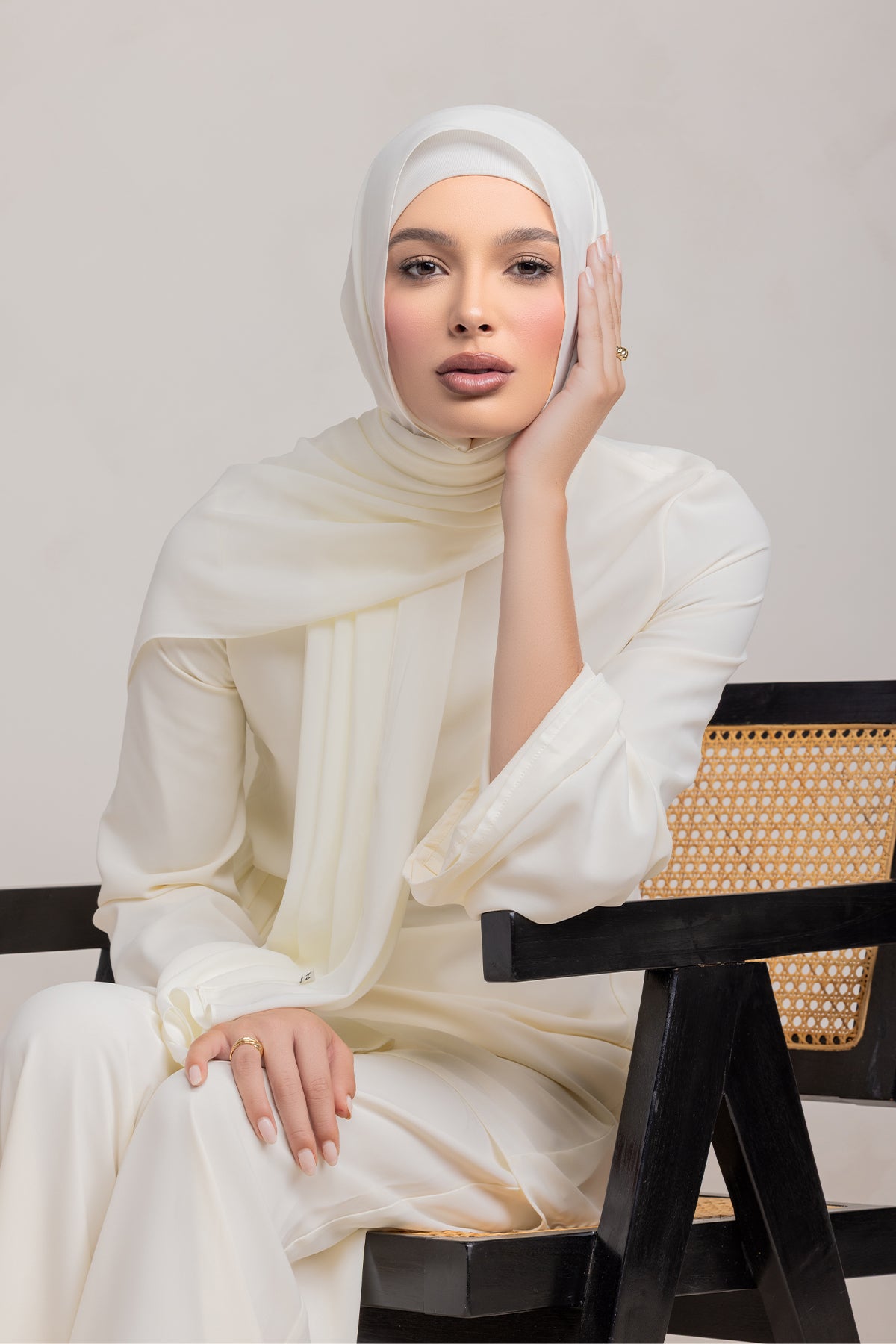 Nada Matching Hijab - Off White - 6