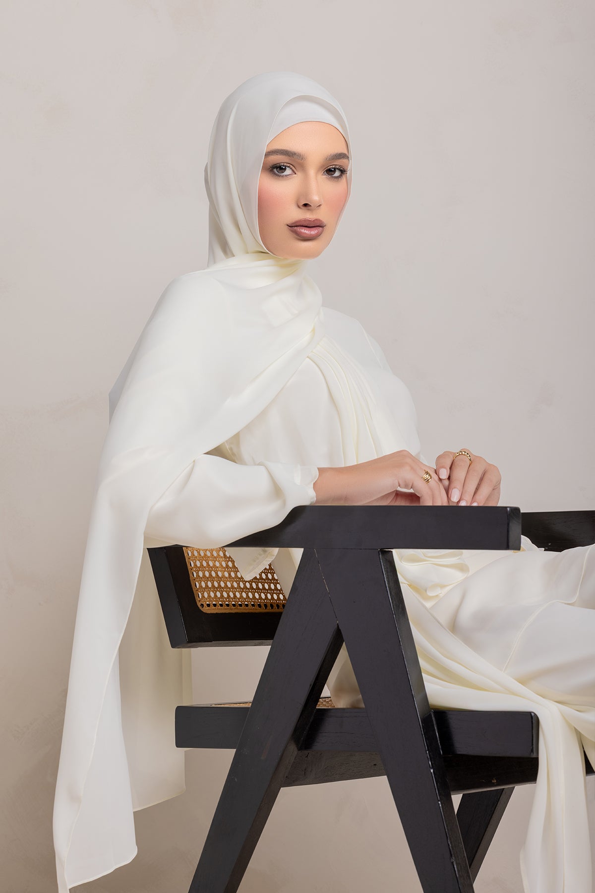 Nada Matching Hijab - Off White - 7