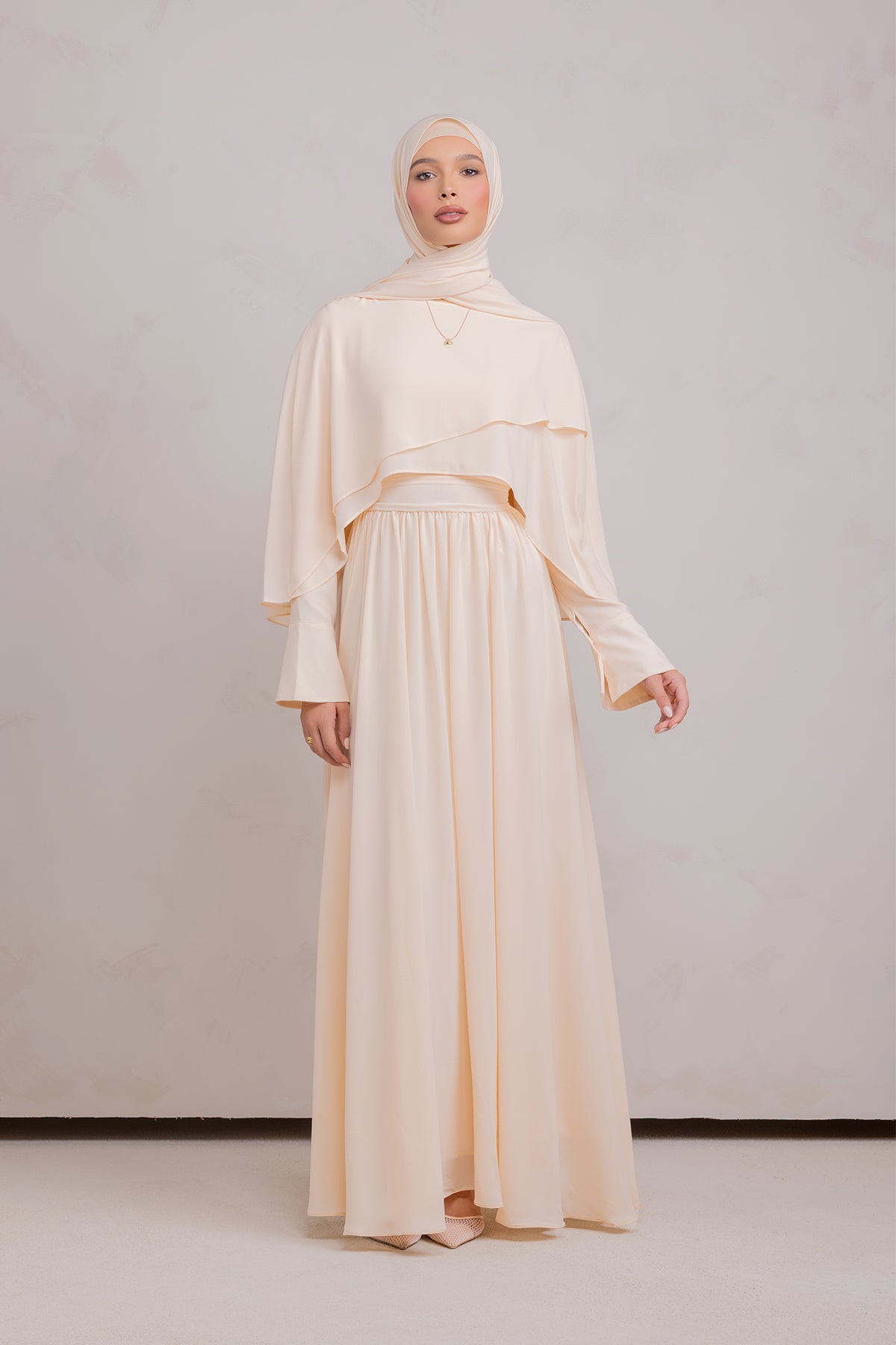 Fayruz Cape Maxi Dress - Noor Sand