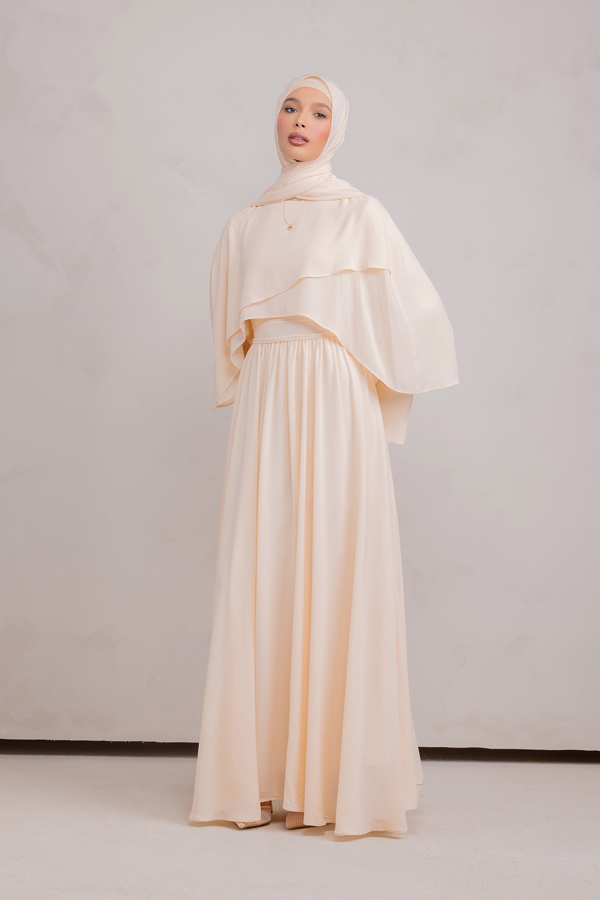Fayruz Cape Maxi Dress - Noor Sand - 10