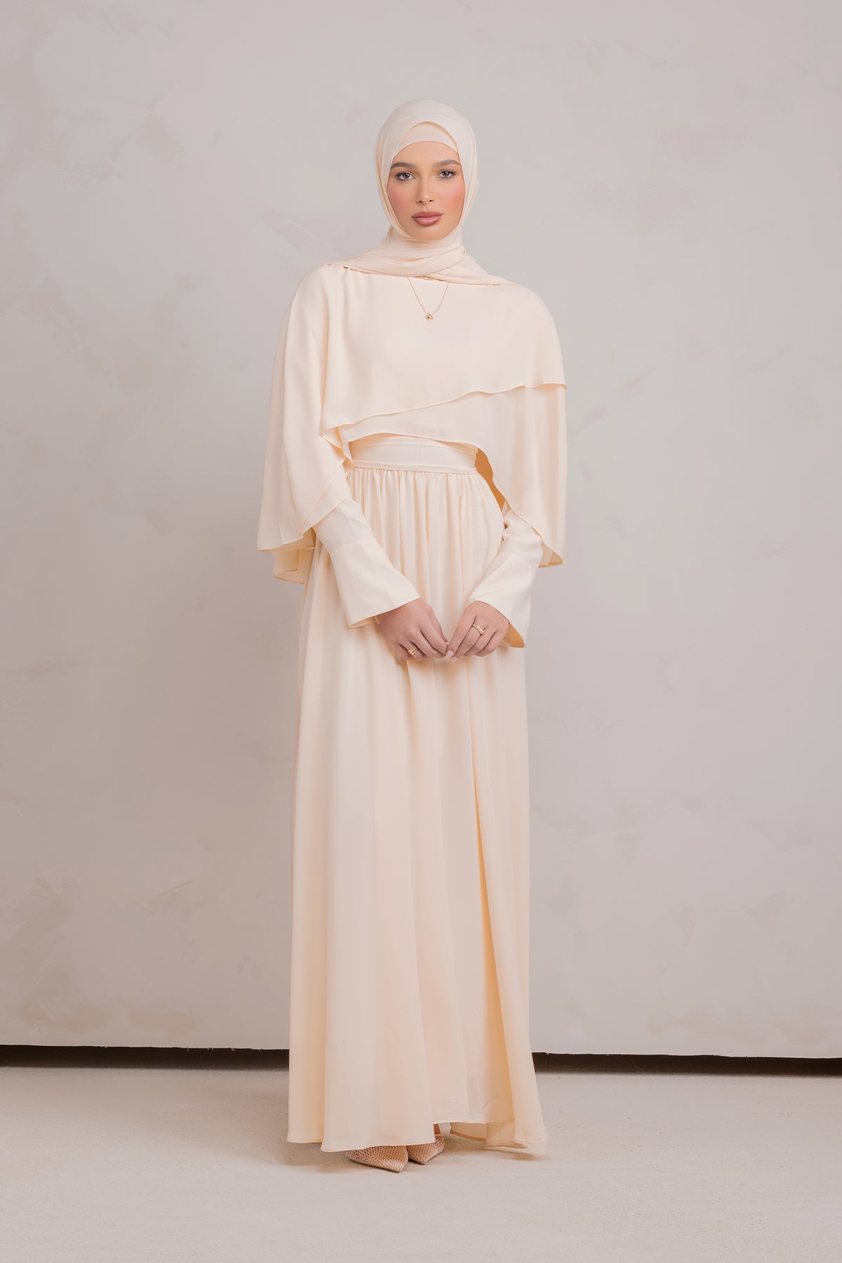 Fayruz Cape Maxi Dress - Noor Sand
