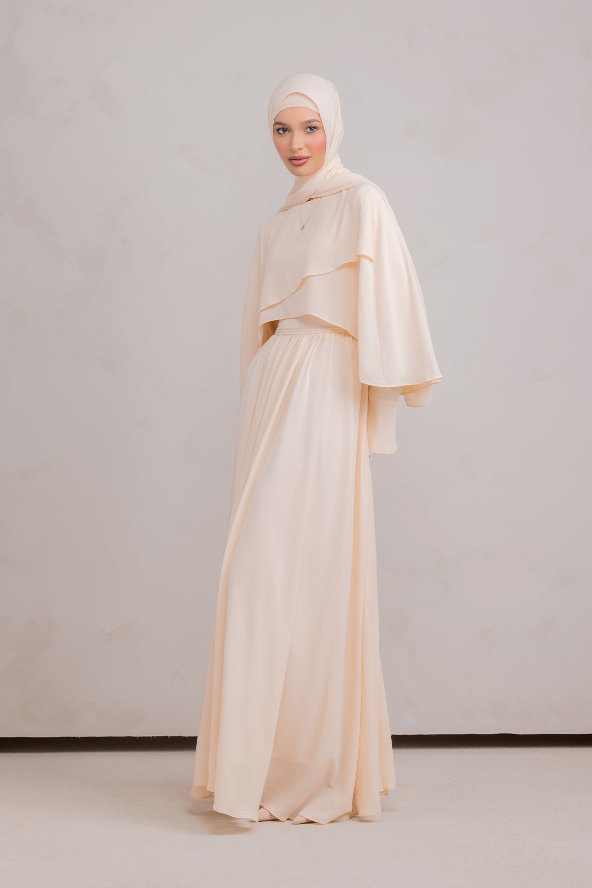 Fayruz Cape Maxi Dress - Noor Sand - 14