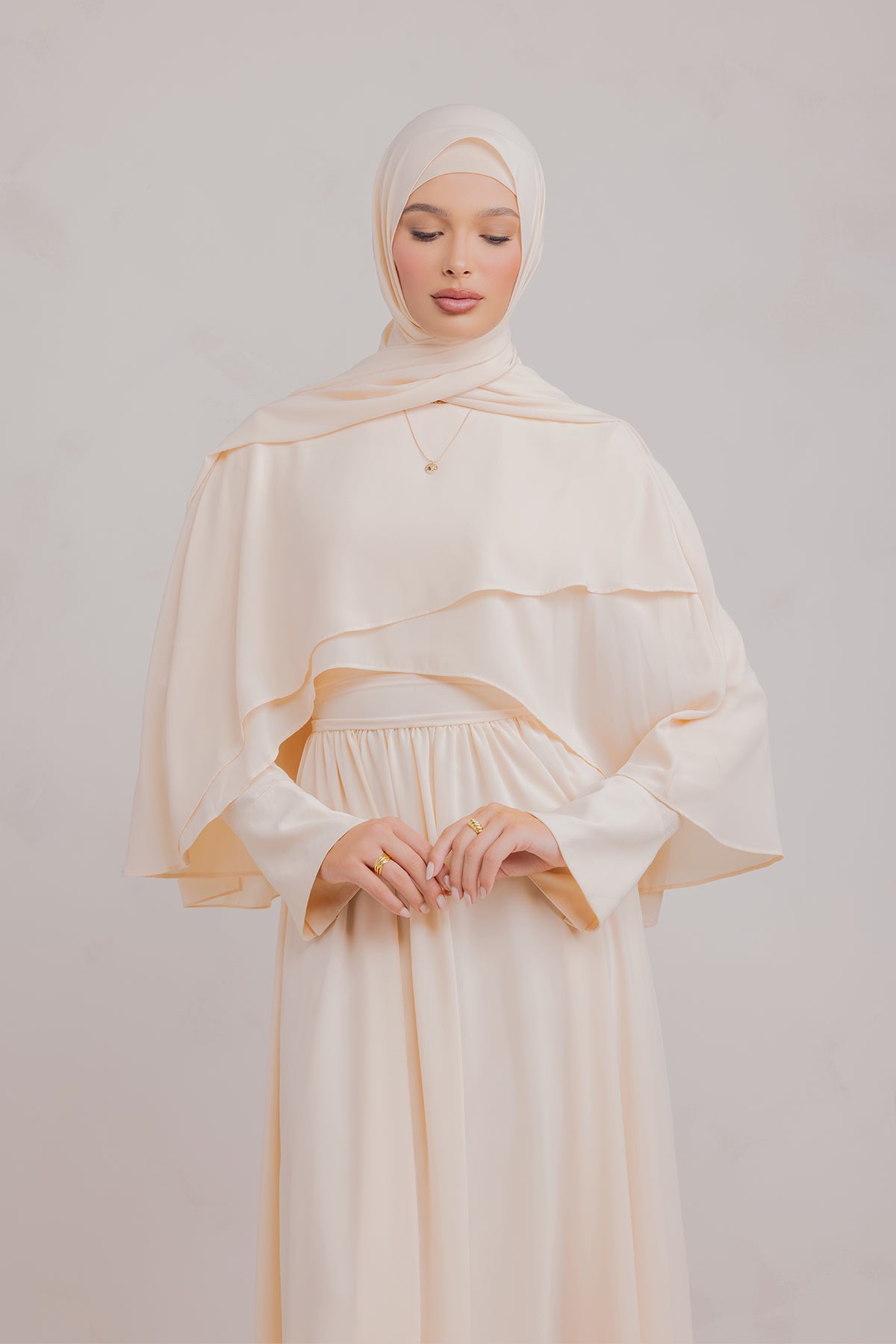 Fayruz Cape Maxi Dress - Noor Sand
