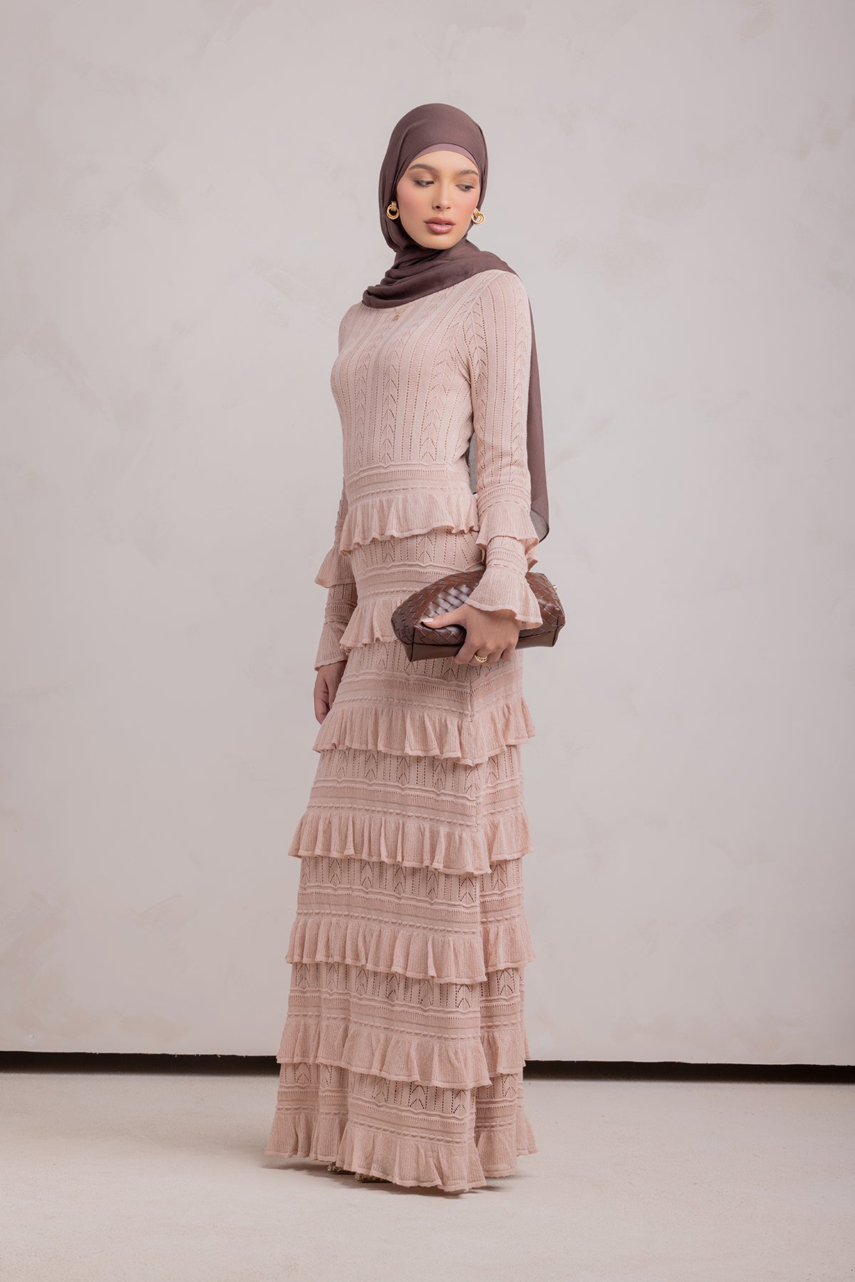 Zayna Knit Ruffle Maxi Dress- Sparkle Sea