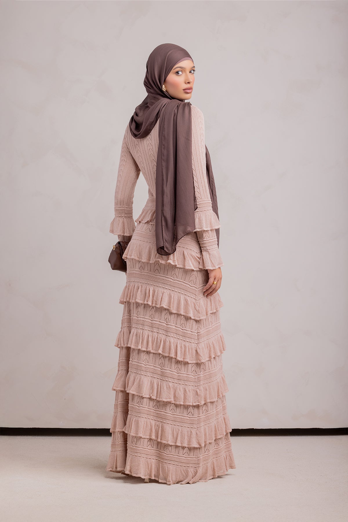 Zayna Knit Ruffle Maxi Dress- Sparkle Sea