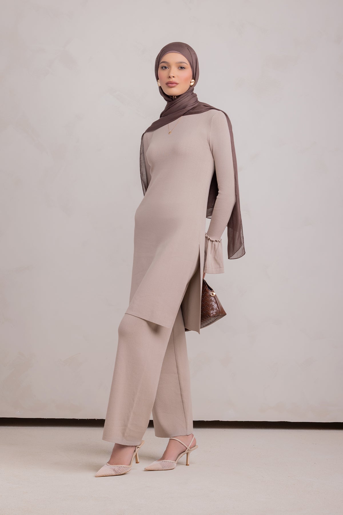 Yusra Knit Tunic- Taupe