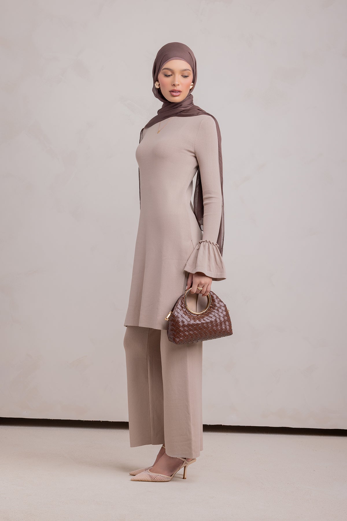 Yusra Knit Tunic- Taupe