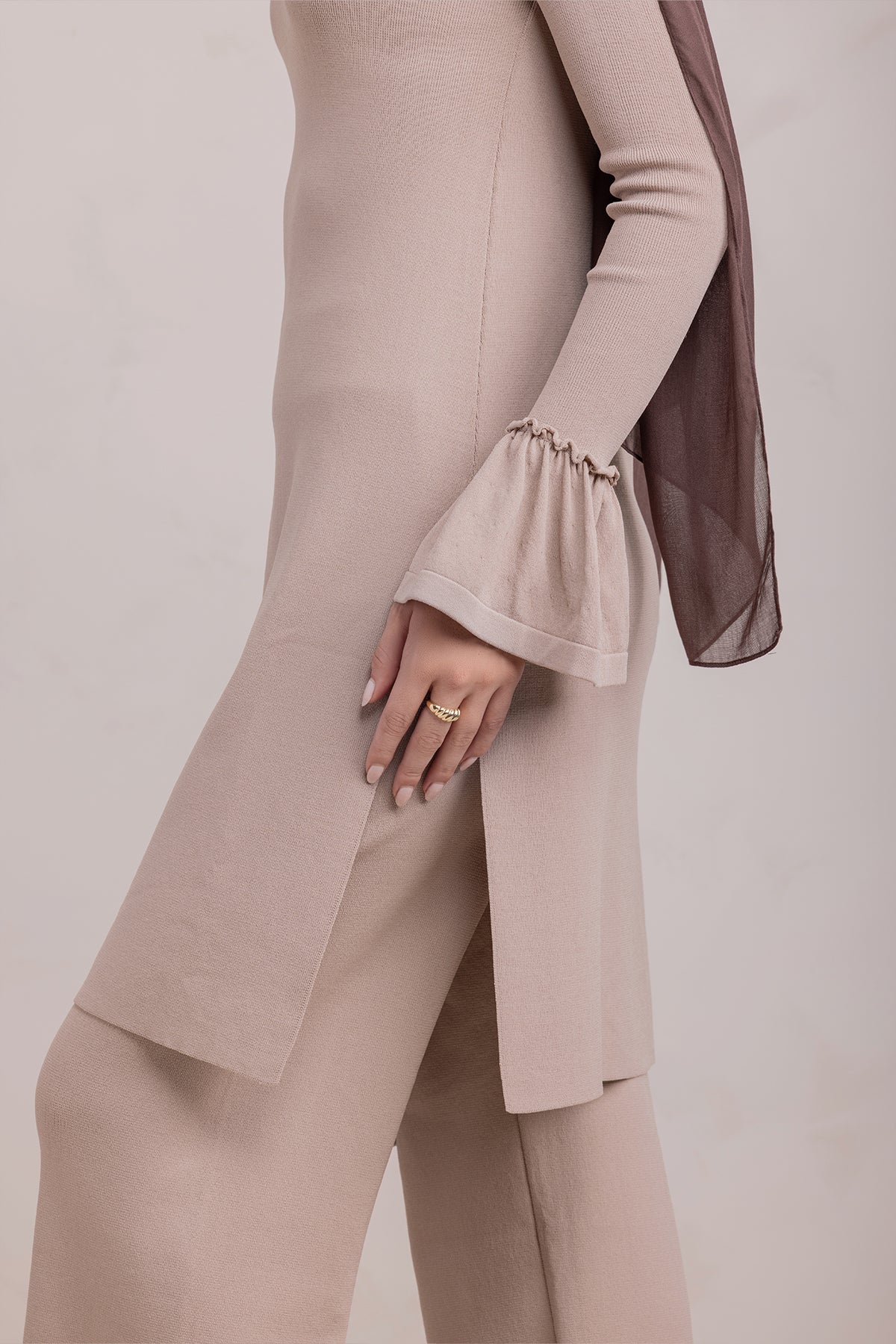 Yusra Knit Tunic- Taupe