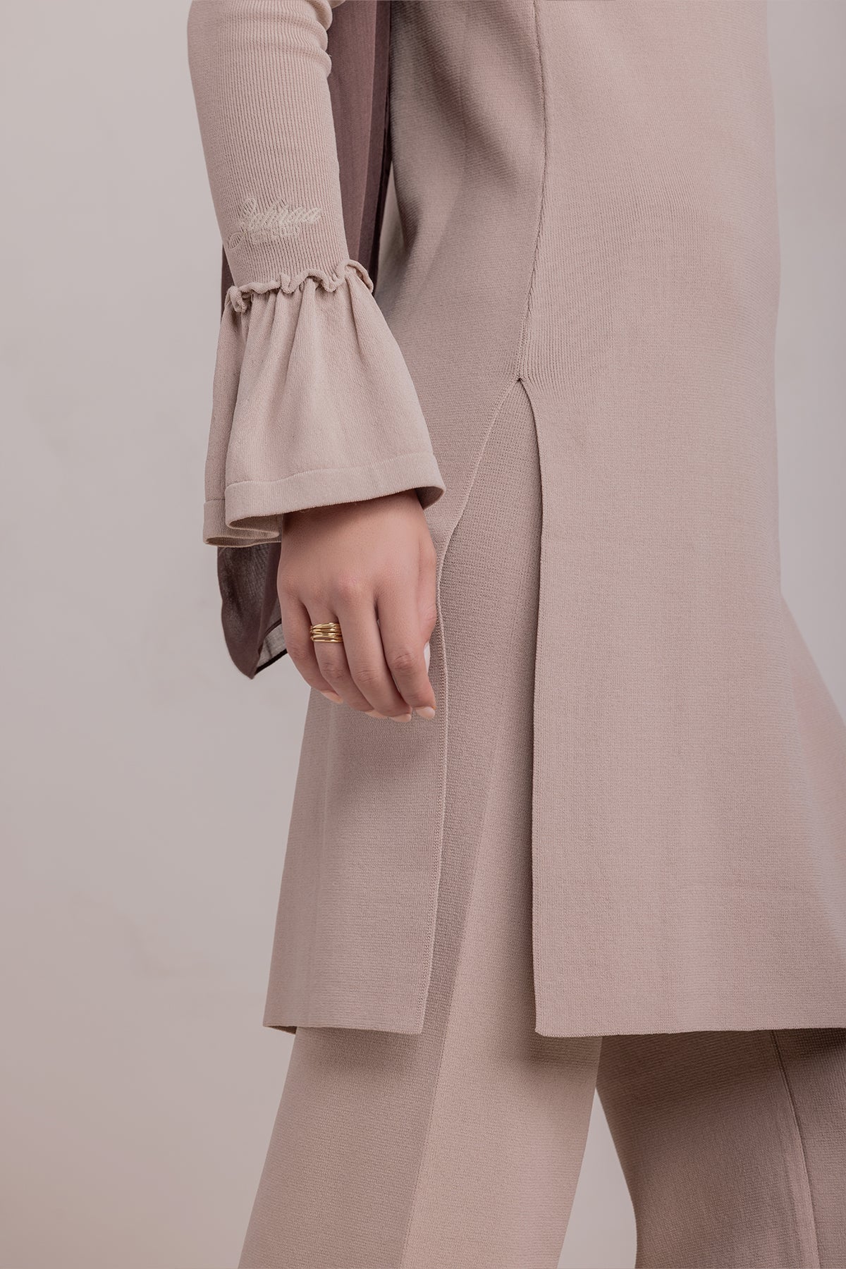 Yusra Knit Tunic- Taupe