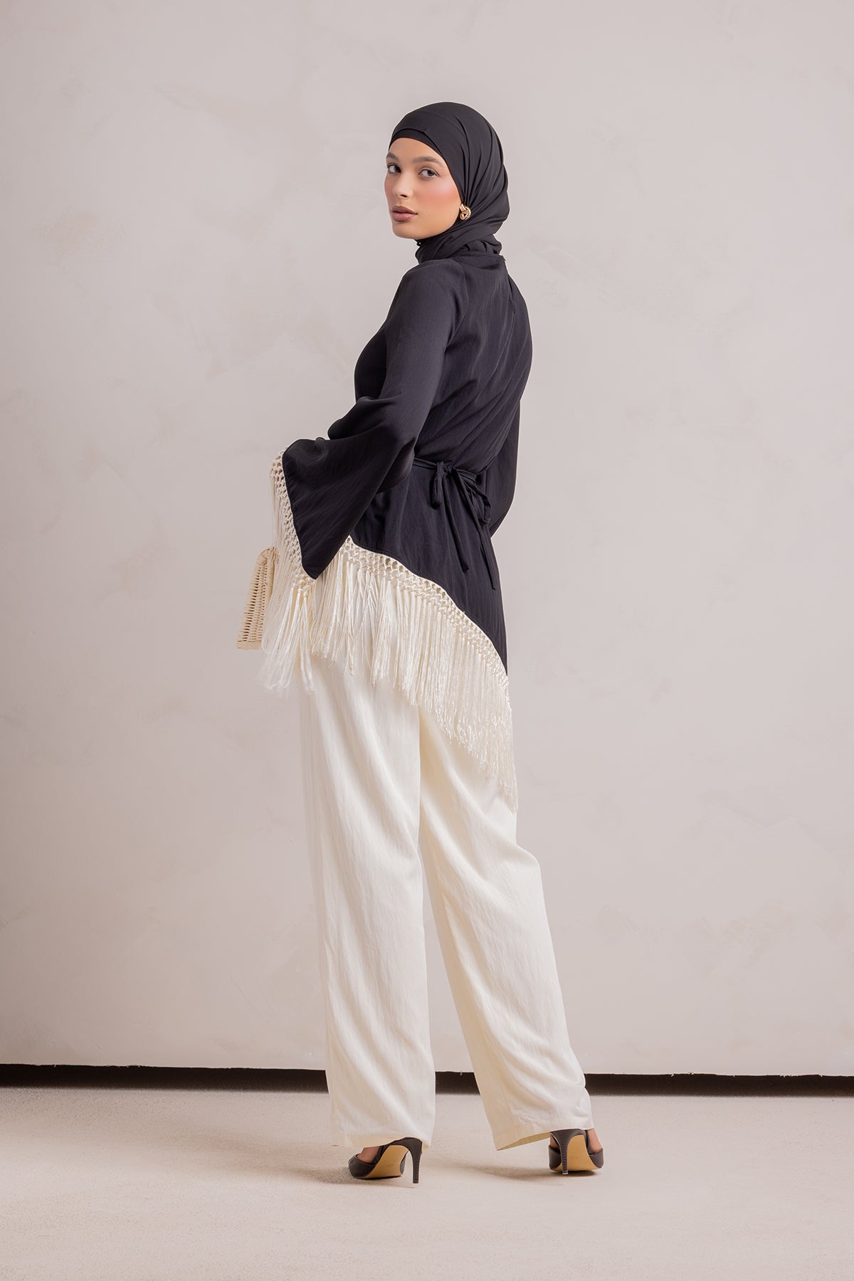 Batoul Fringe Pant - Cream - 11