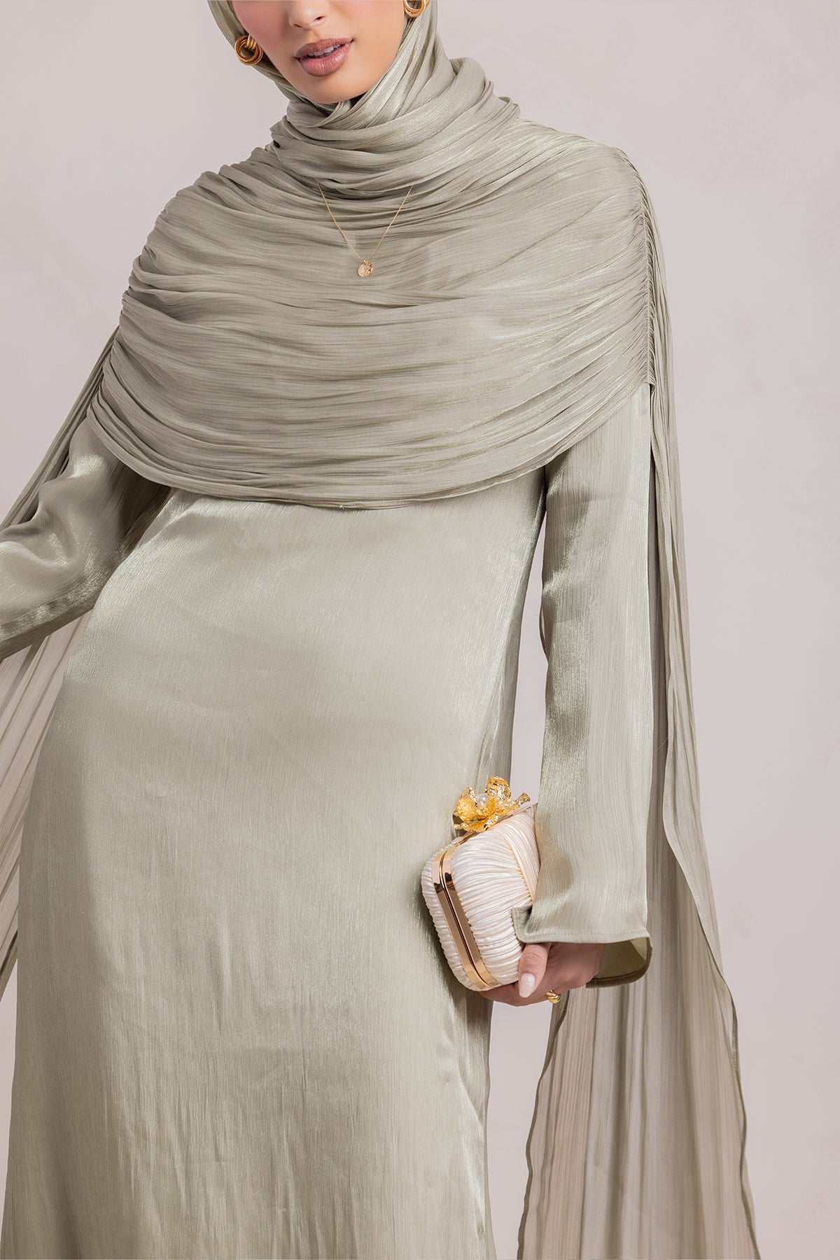 Muna Cape Gown - Eucalyptus Veil