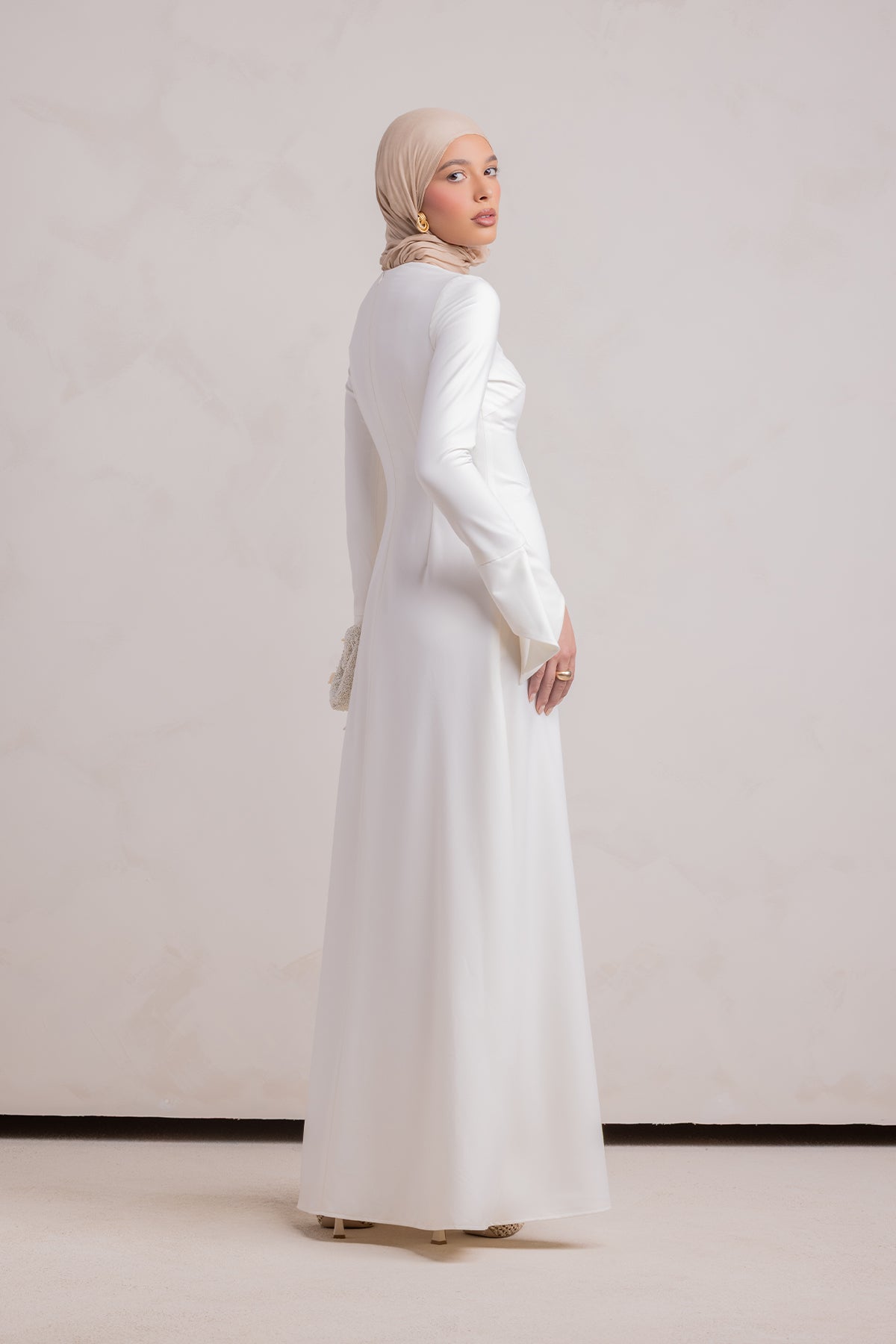 Ari Cape Maxi Gown - Off White - 5