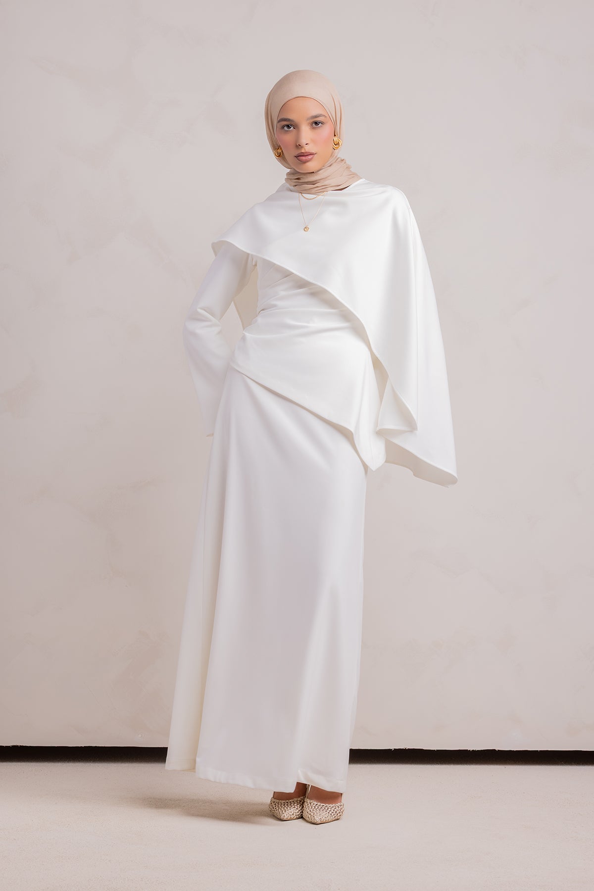 Meyah Synched Cape Top - Off White - 4