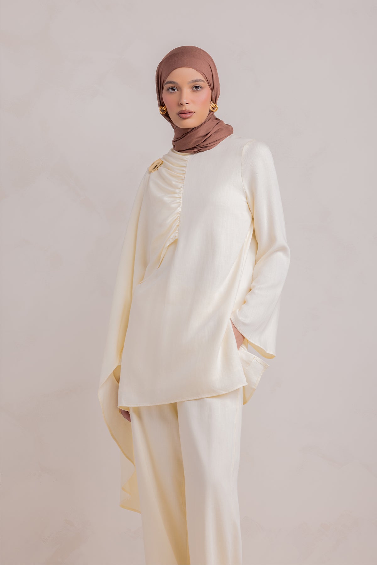 Lauren Cape Tunic - Cream