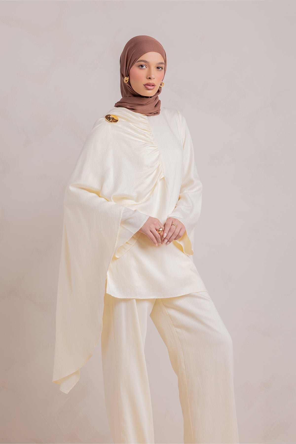 Lauren Cape Tunic - Cream - 7