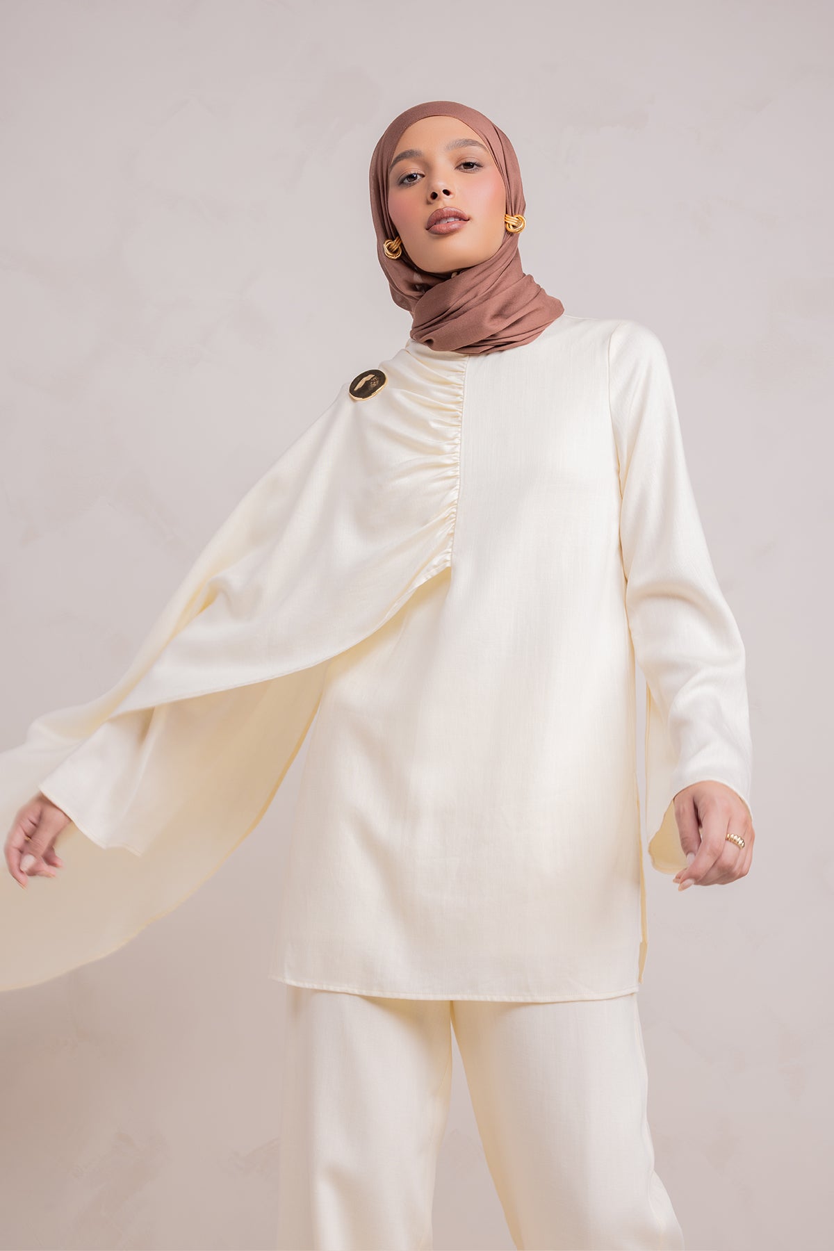 Lauren Cape Tunic - Cream - 11