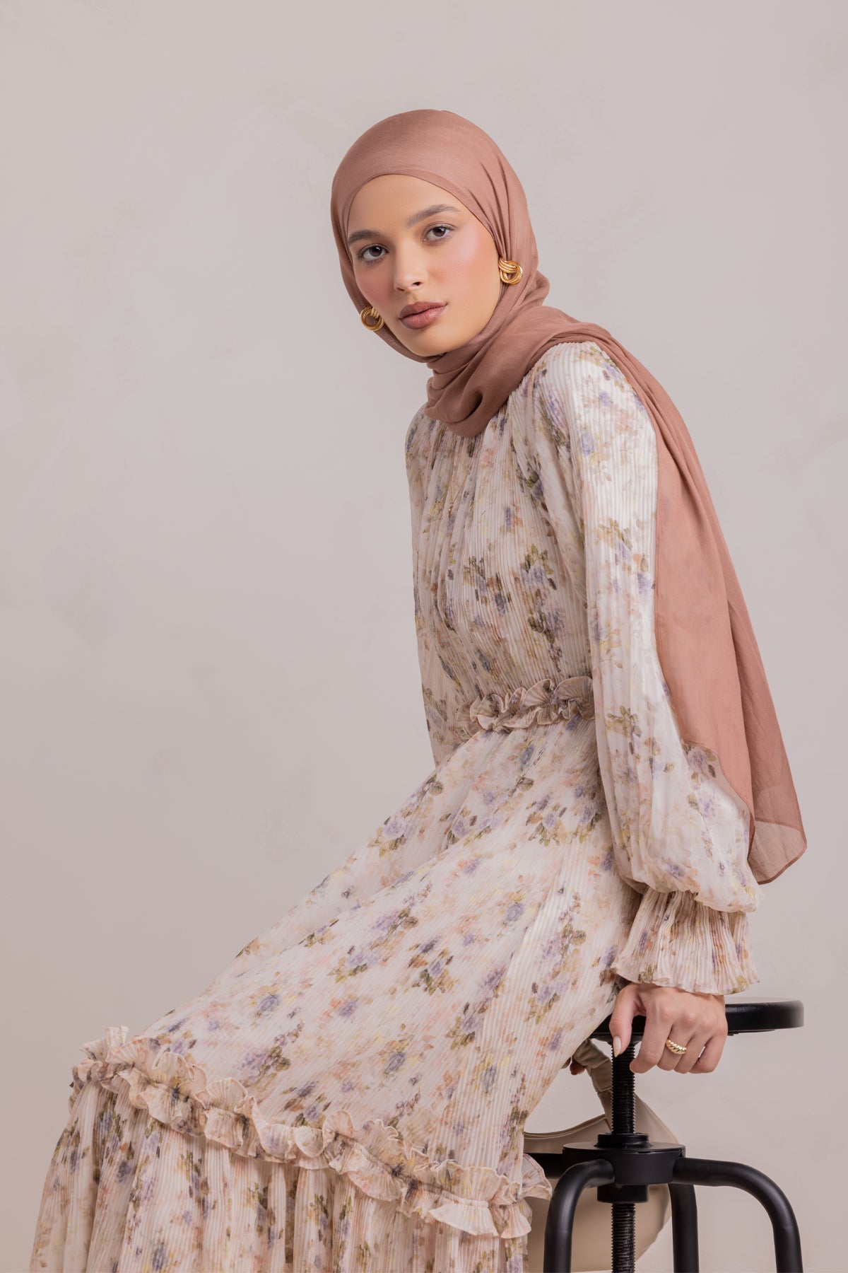 Aiza Pleated Floral Maxi Dress- Fairy