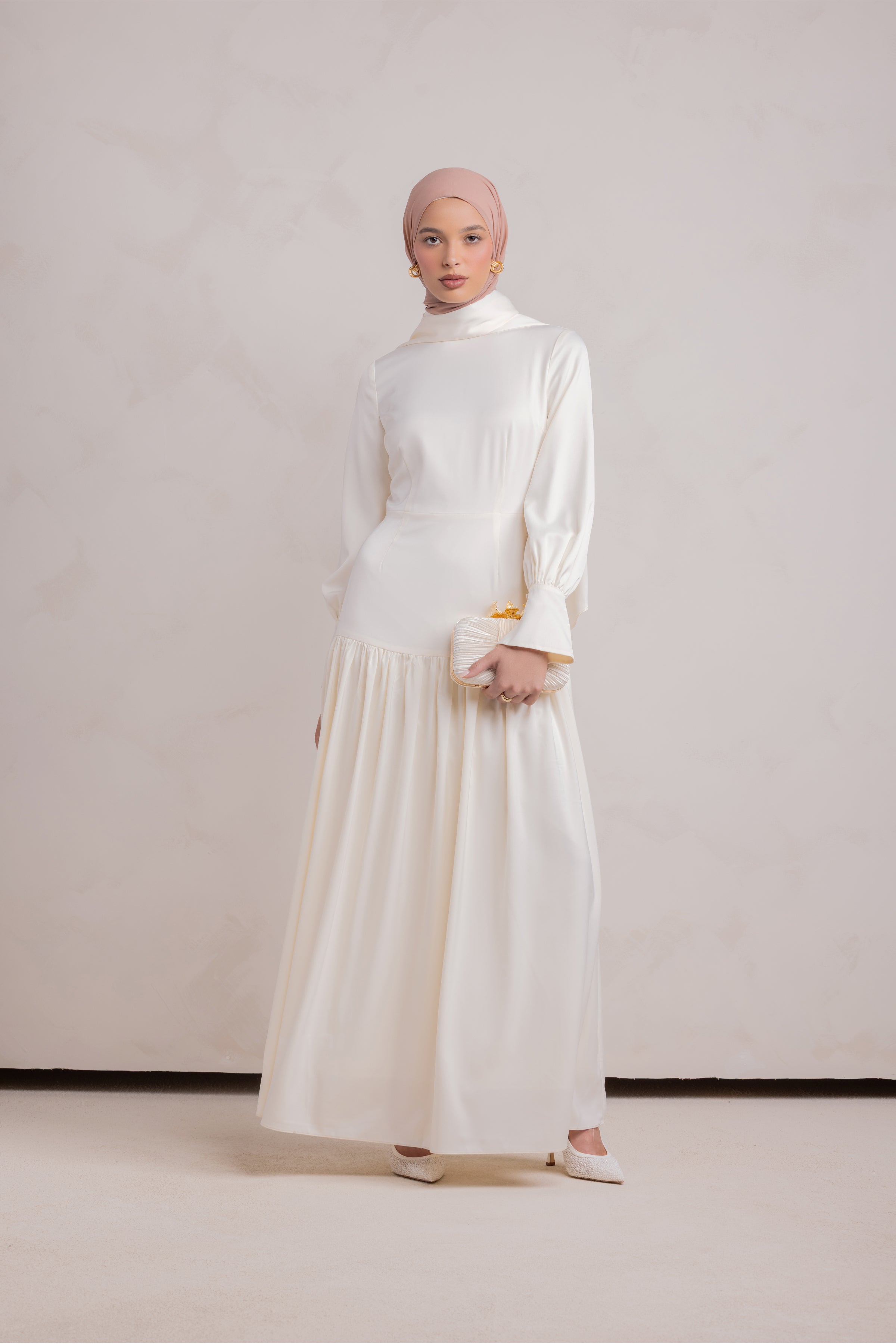 Nideen Maxi Dress - Off White - 14