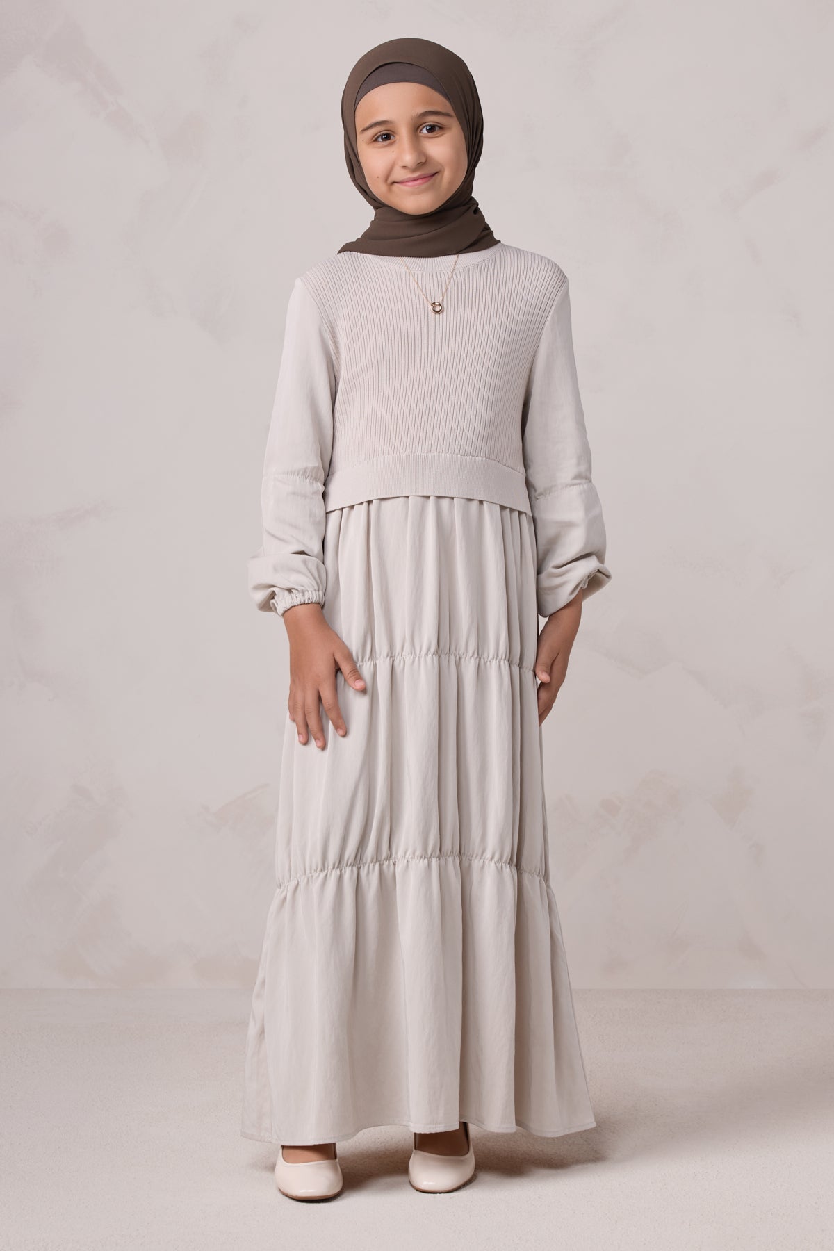 Norhan Everyday Kids Maxi Dress - Beige