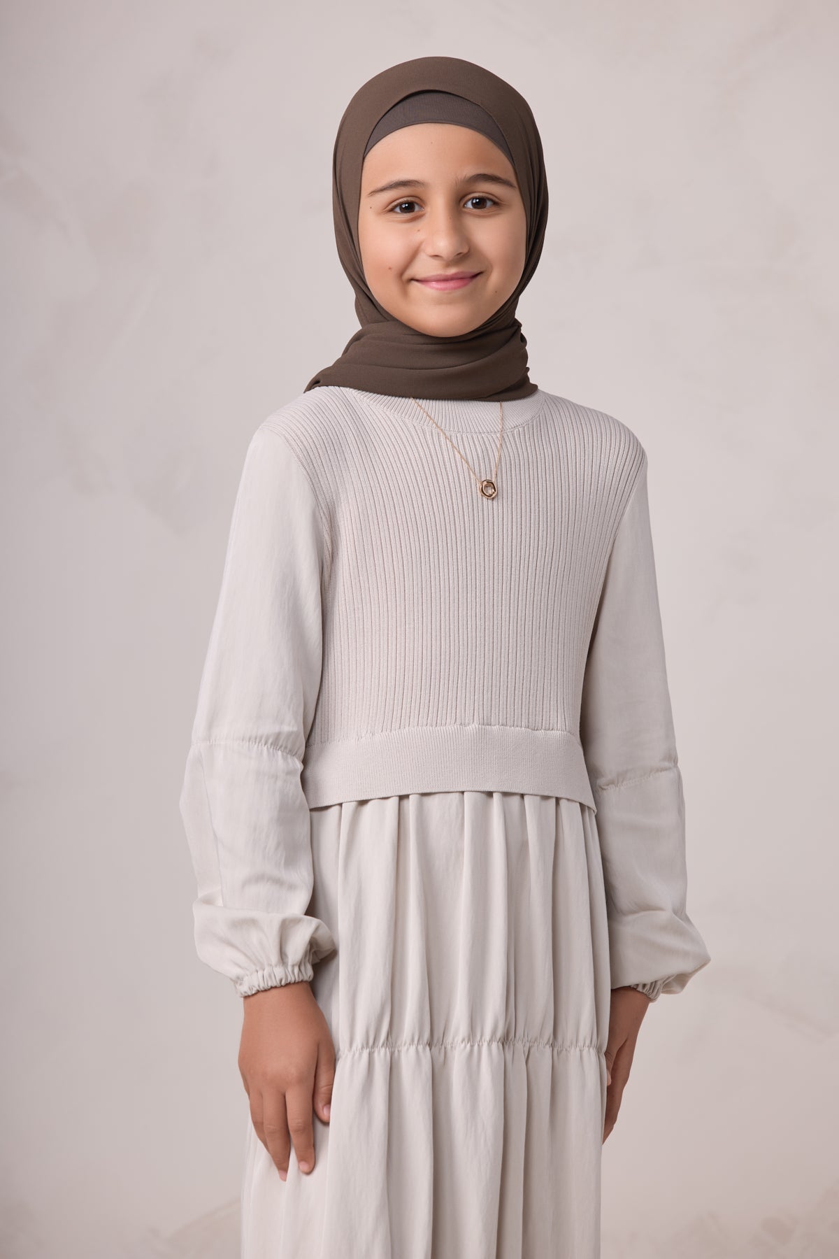 Norhan Everyday Kids Maxi Dress - Beige