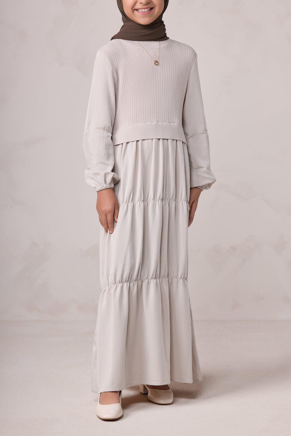 Norhan Everyday Kids Maxi Dress - Beige