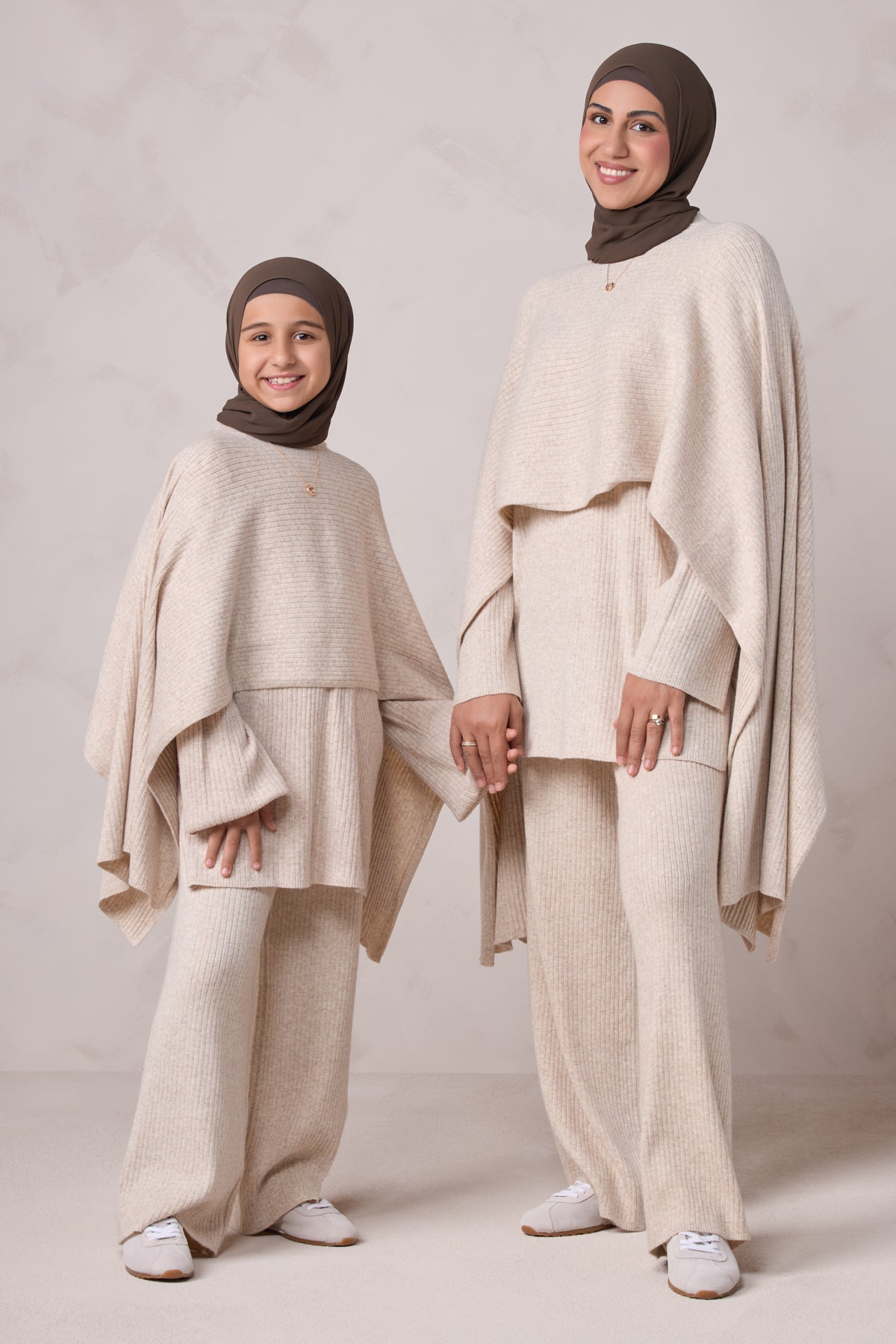 Deniz Knit Matching Set - Almond