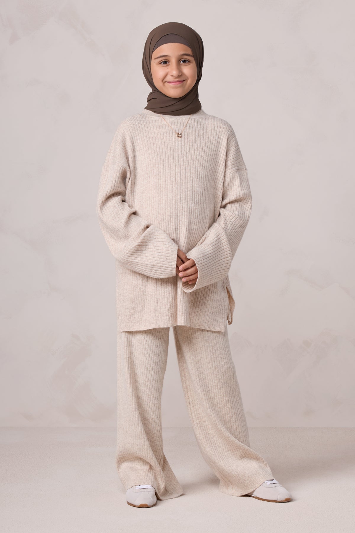 Deniz Kids Knit Matching Set - Almond