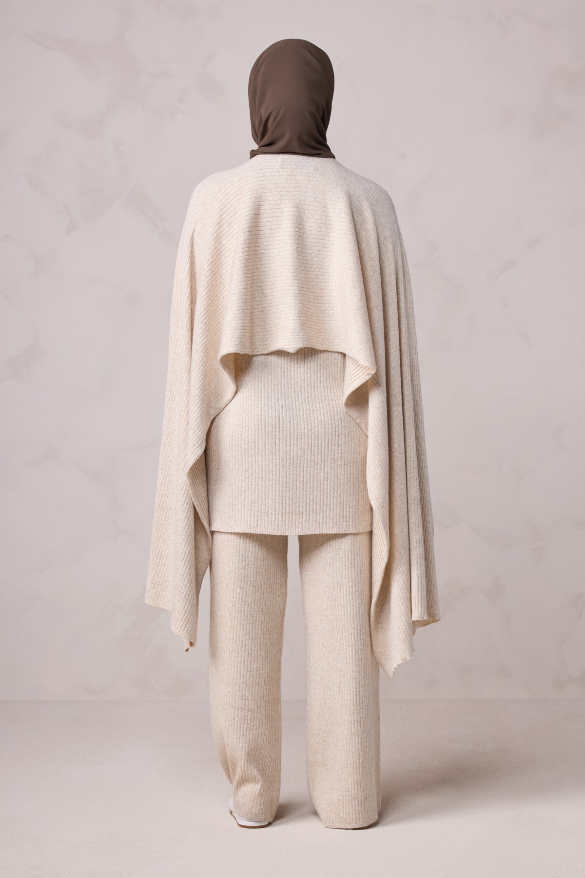 Deniz Knit Cape - Almond