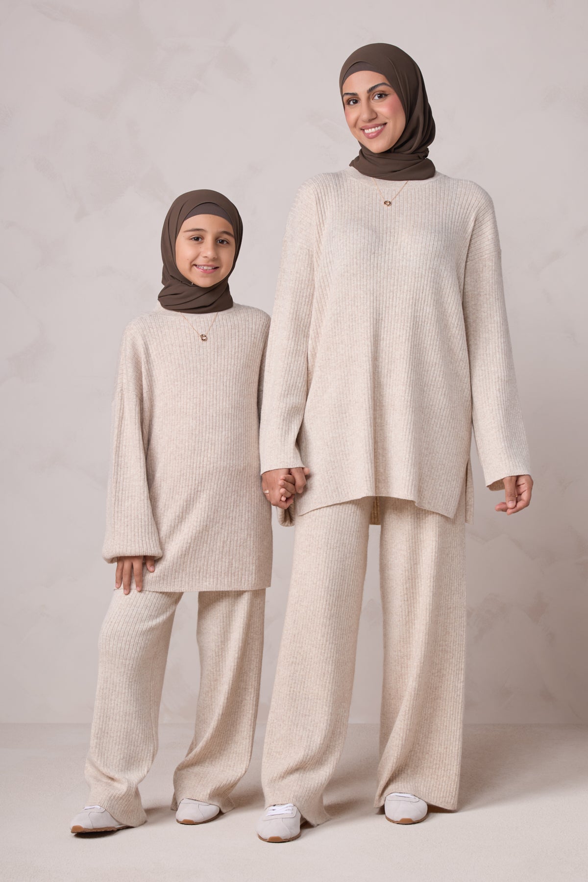 Deniz Kids Knit Matching Set - Almond