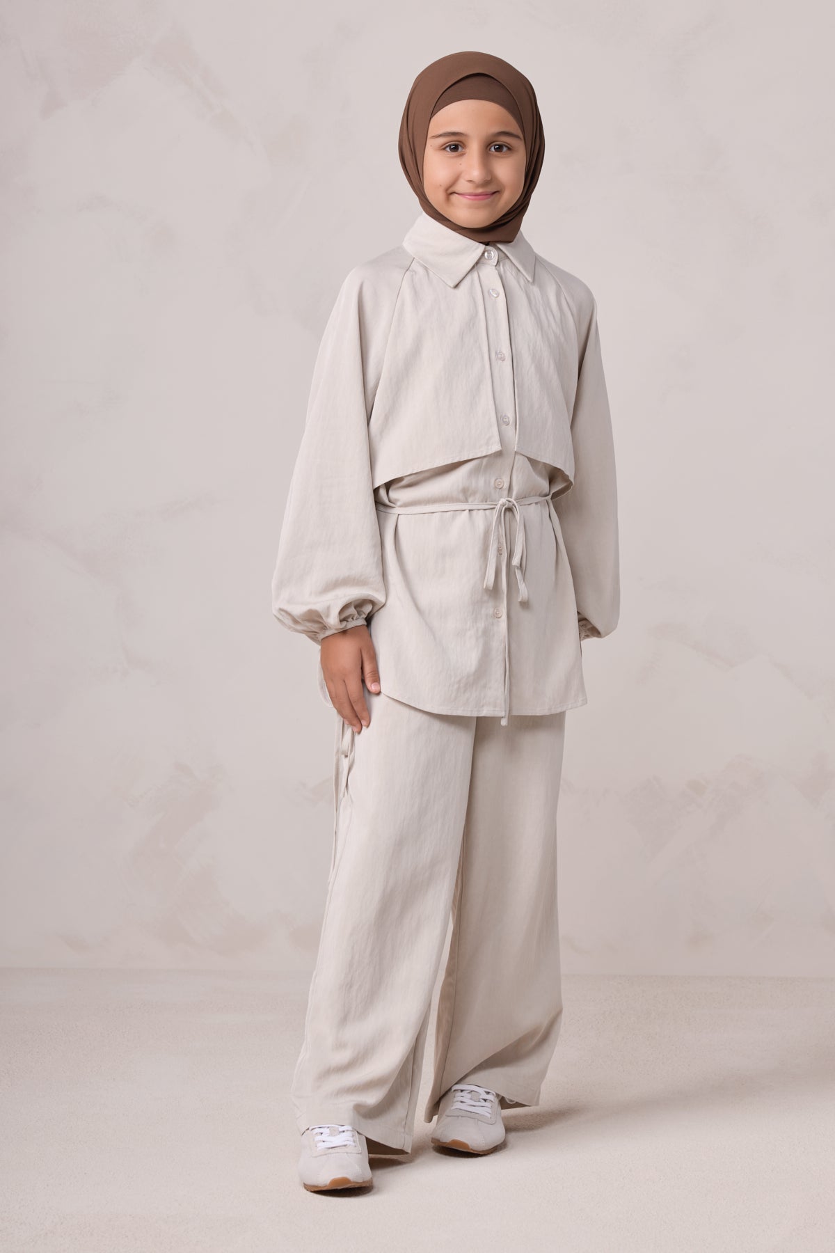 Aylin Kids Tunic & Pant Set - Latte