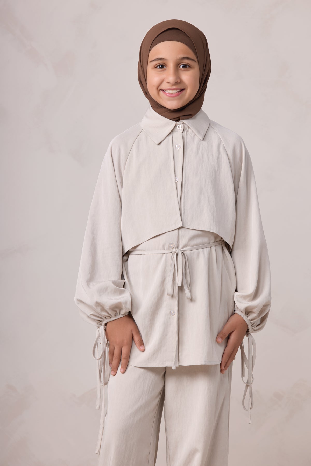 Aylin Kids Tunic & Pant Set - Latte