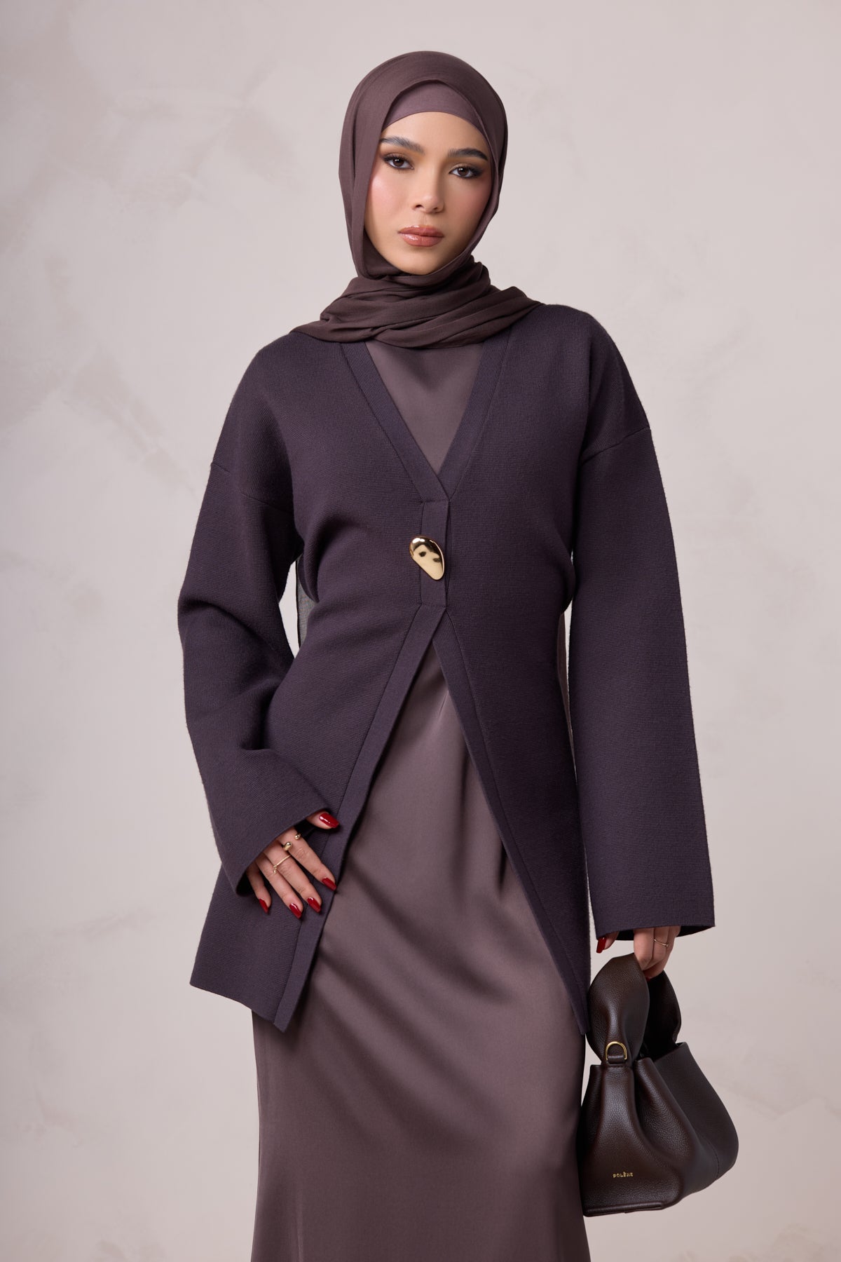 Isabella Matching Knit Satin Set