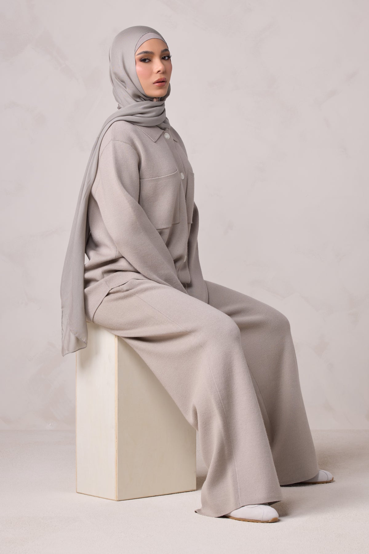 Hanan Knit Matching Set - Oatmeal