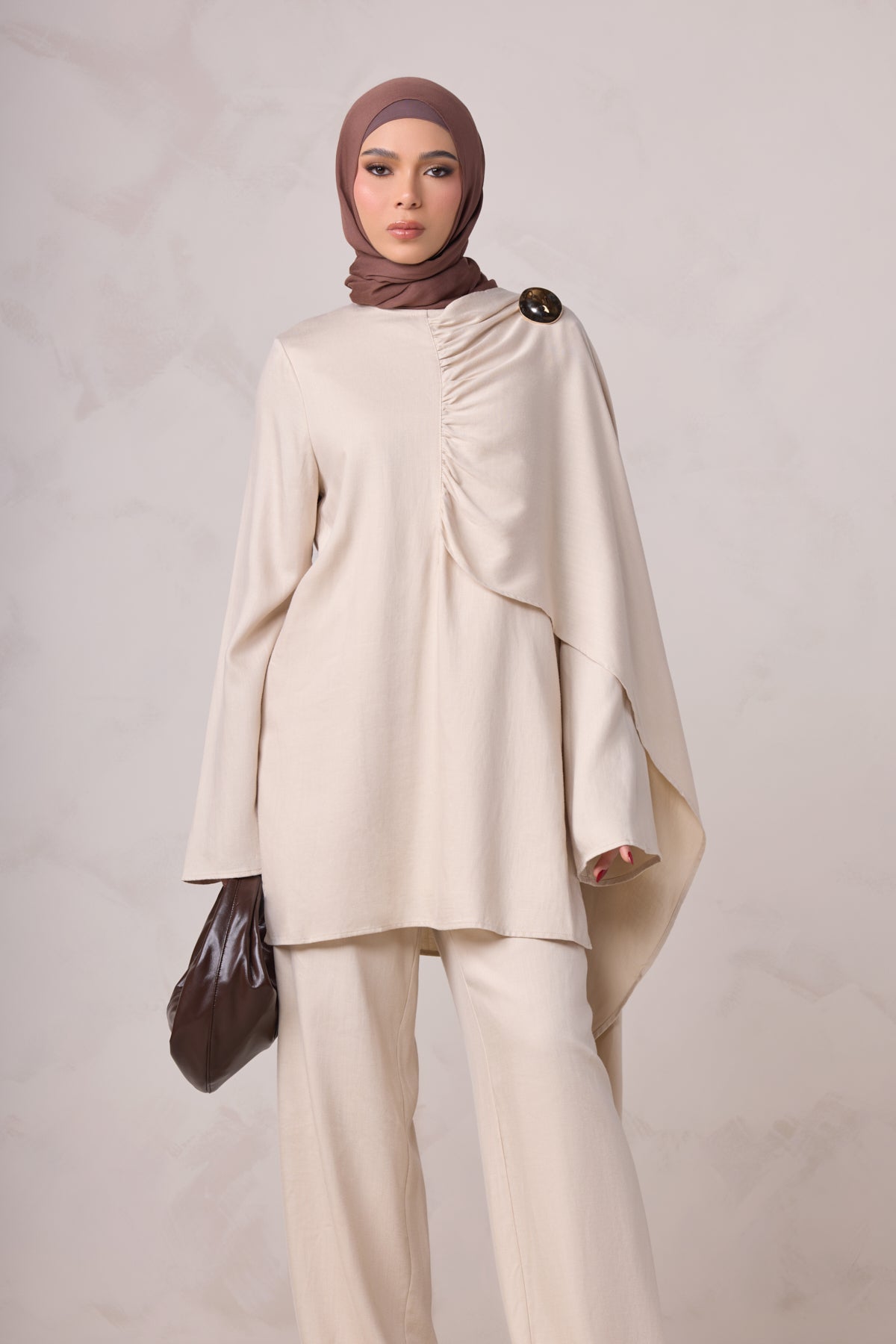 Lauren Cape Tunic - Taupe