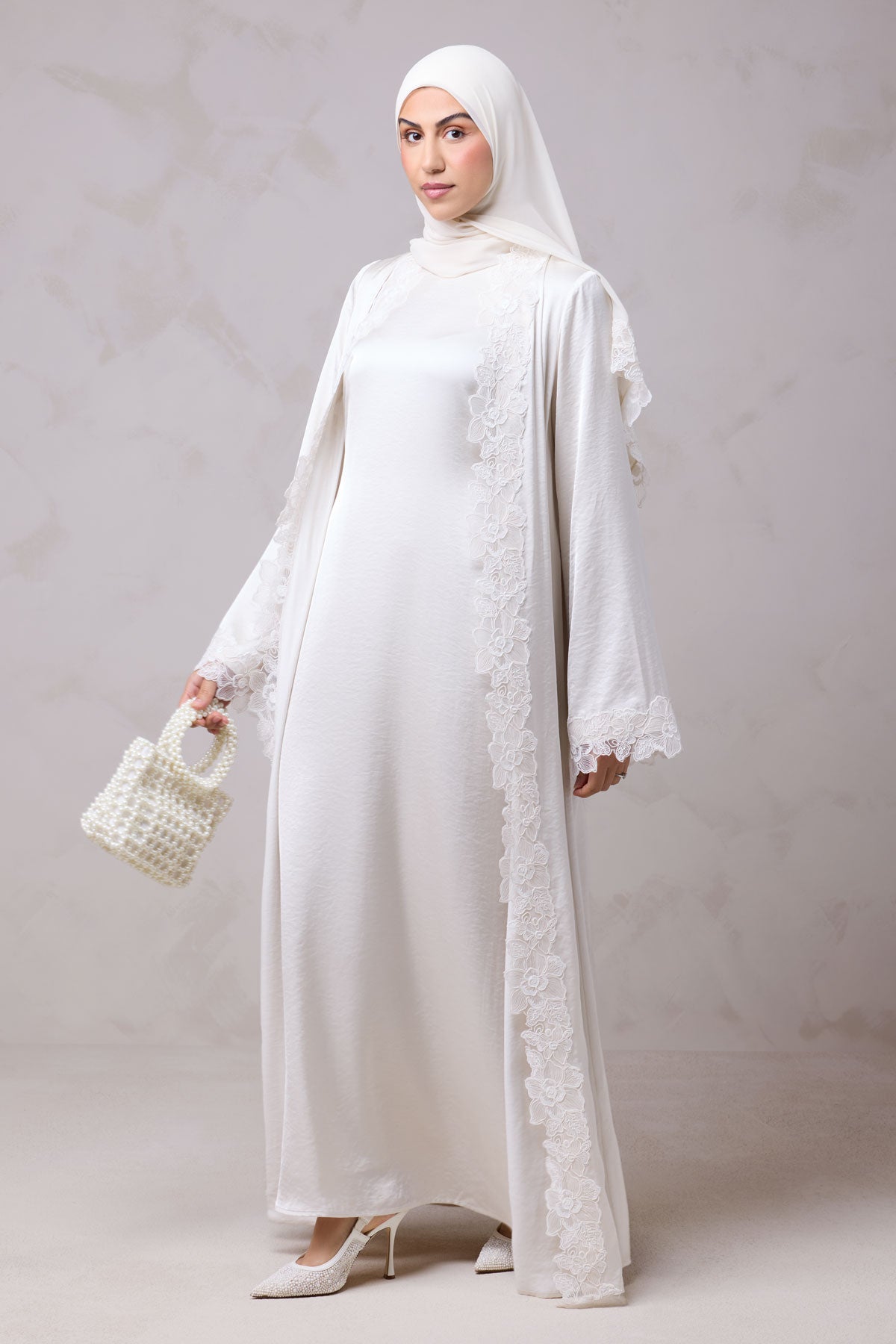 Amani Lace Trim Abaya & Hijab Set