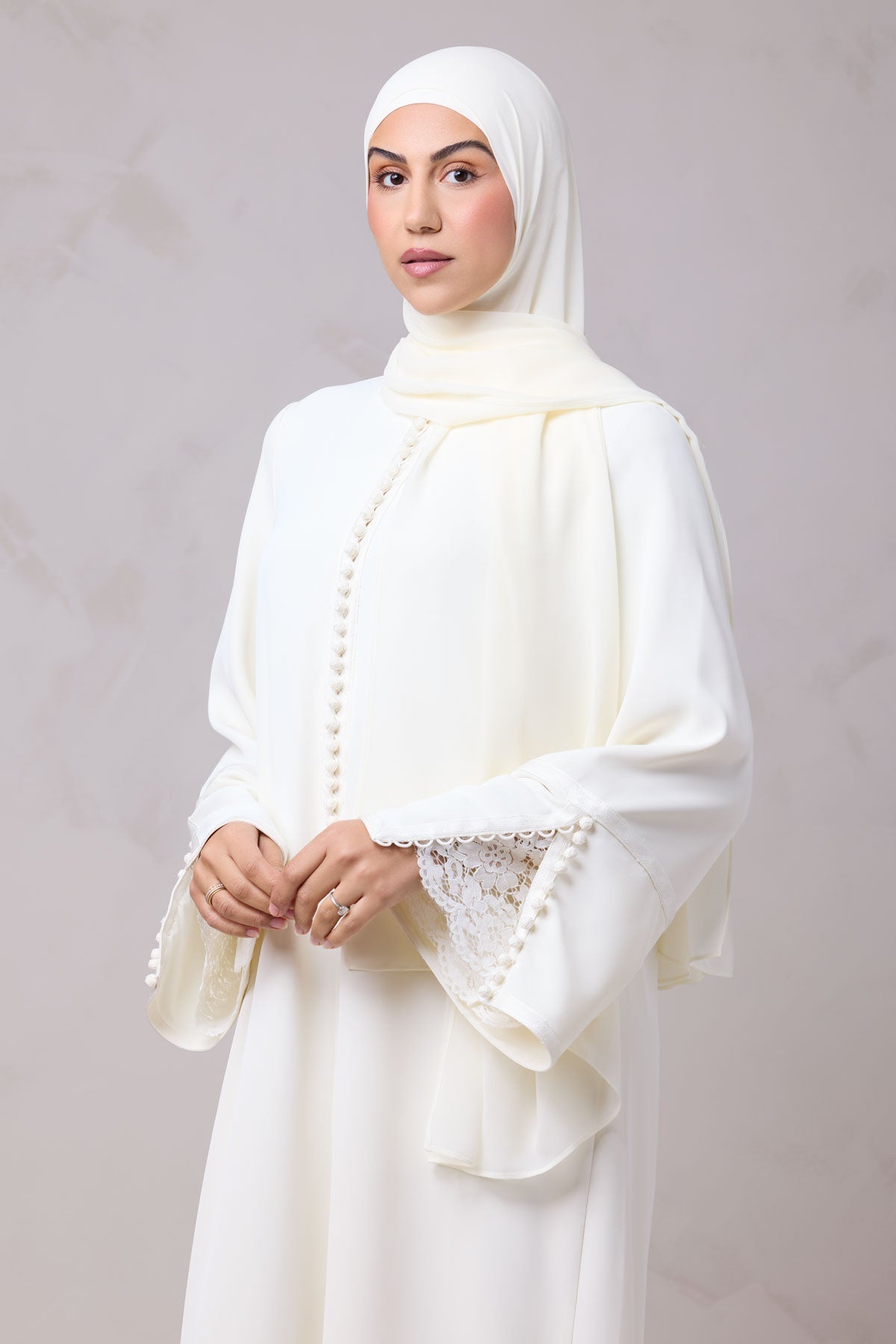 Layali Lace Embroidered Abaya & Hijab Set
