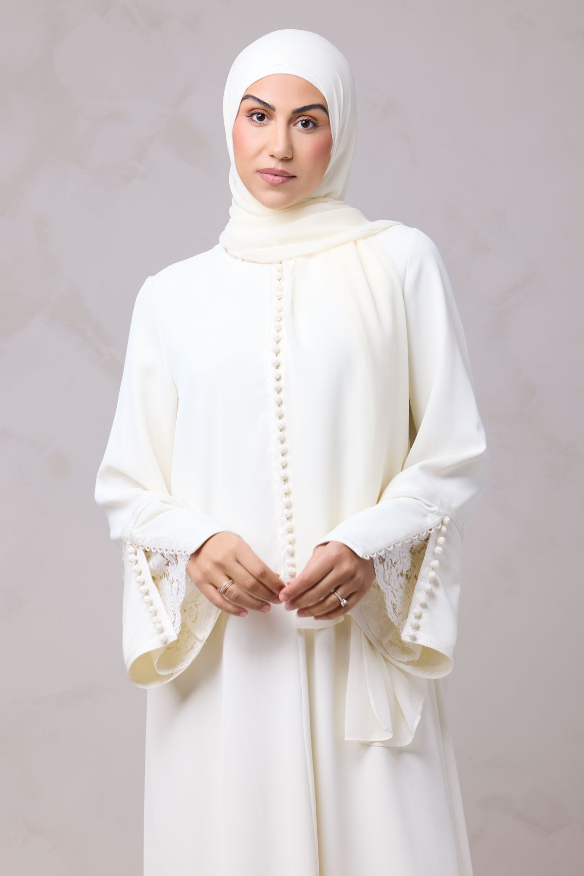 Layali Lace Embroidered Abaya & Hijab Set
