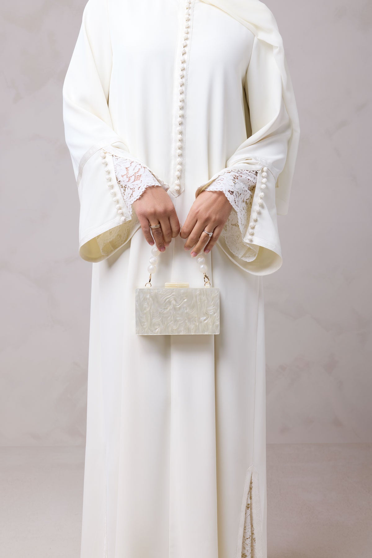 Layali Lace Embroidered Abaya & Hijab Set