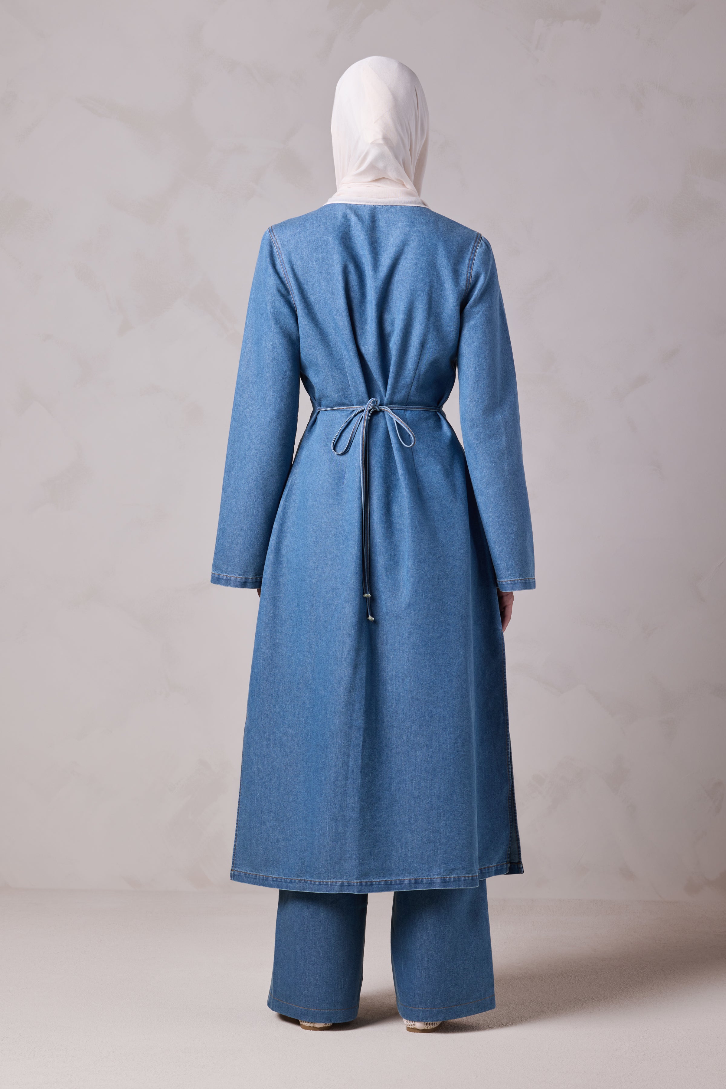 Tasneem Denim Top and Pant Set - Batroun Blue