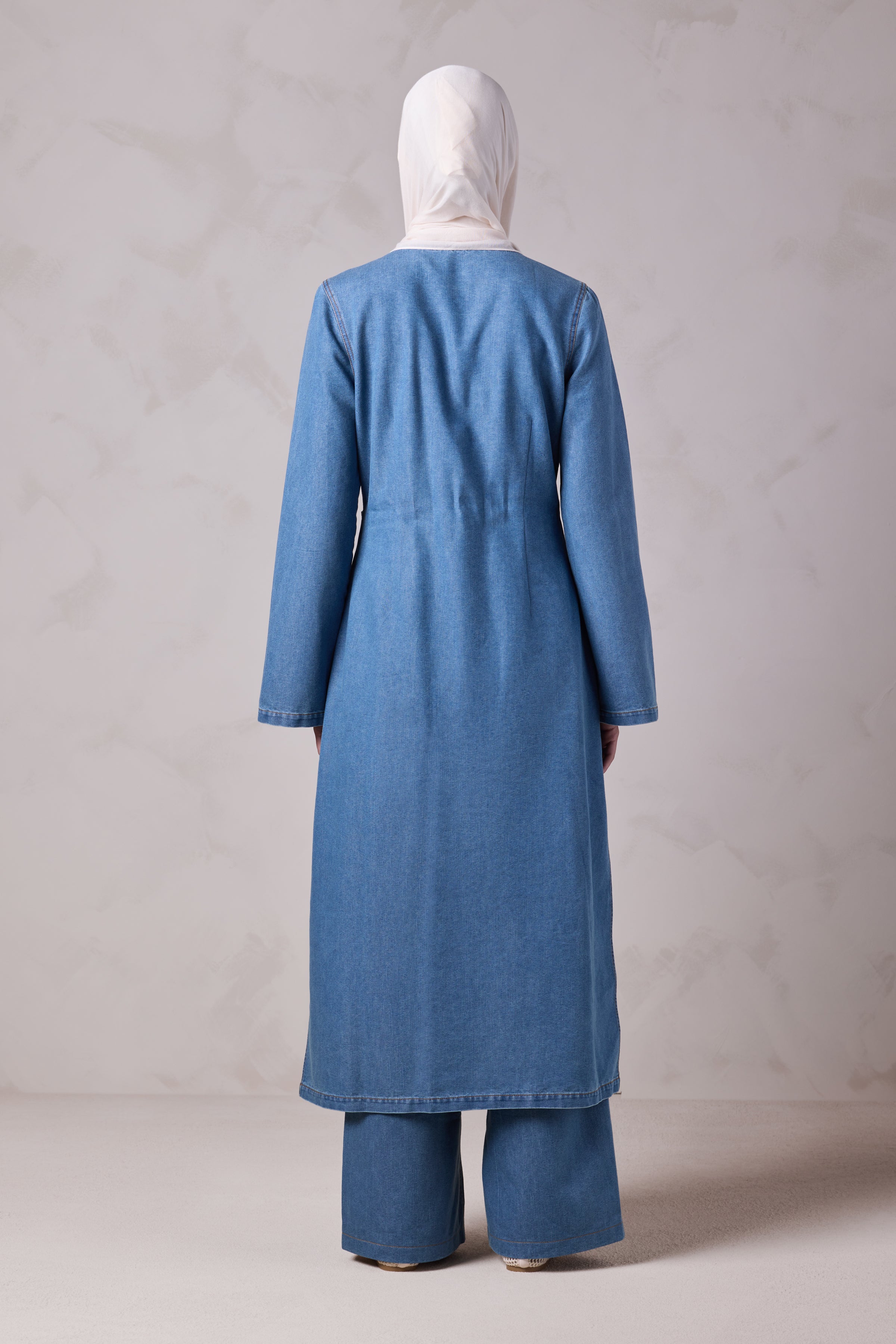 Tasneem Denim Top and Pant Set - Batroun Blue