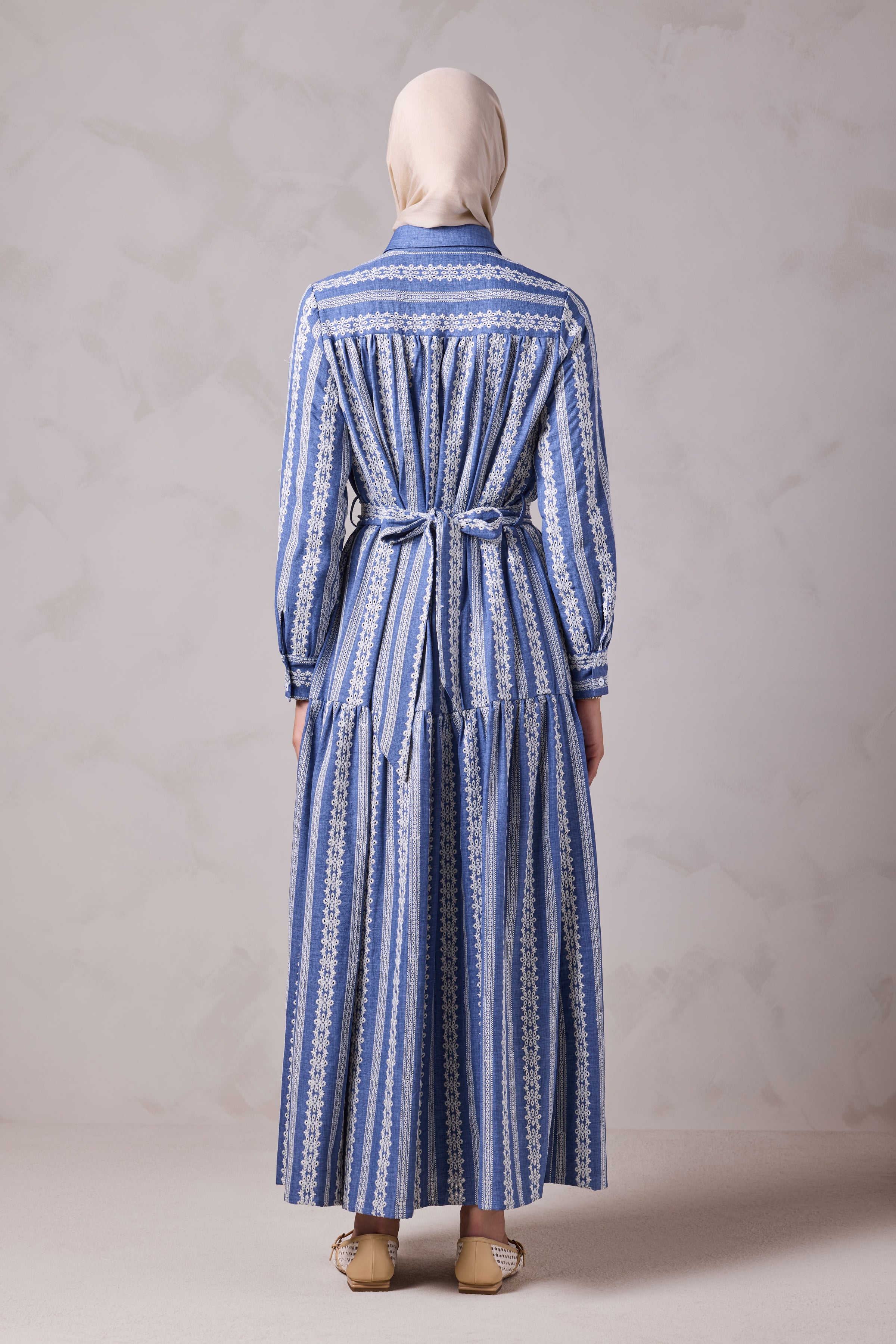 Rukaya Denim Eyelet Maxi Dress - Byblos Thread