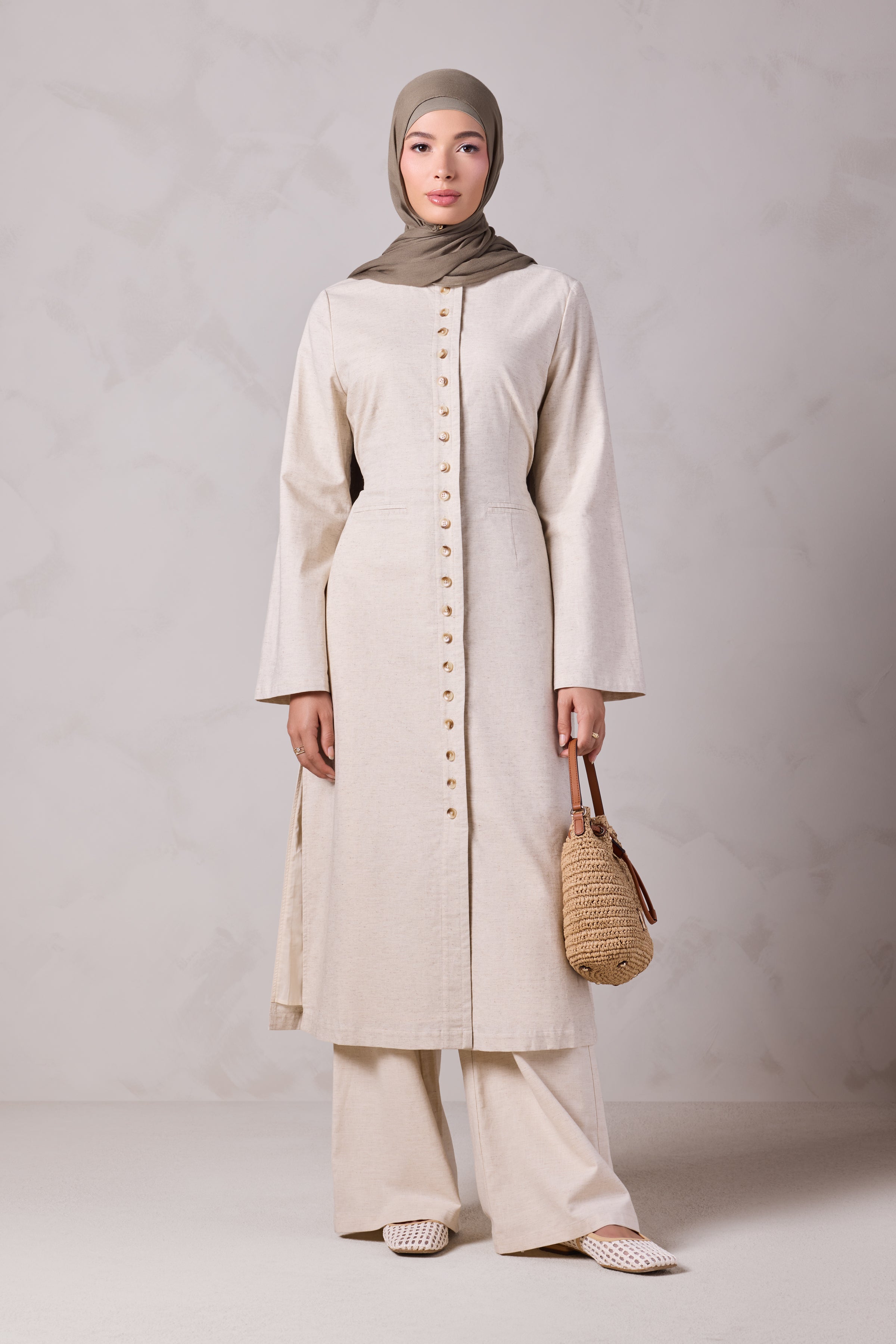 Tasneem Linen Top and Pant Set - Raml Lubnan